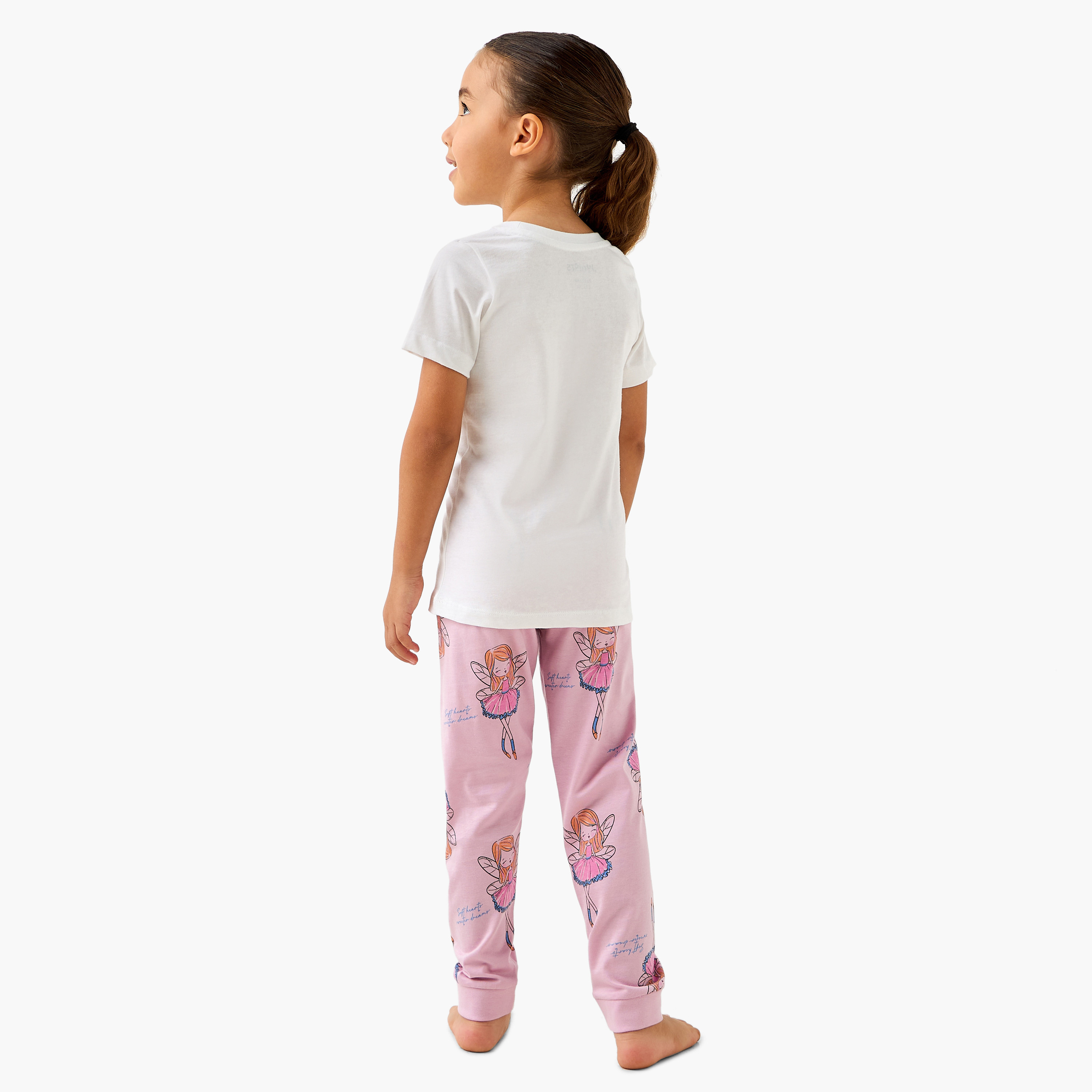 Juniors Ballerina Print T-shirt and Pyjama Set-baby-girls-clothing-nightwear-pyjamasets-image-4