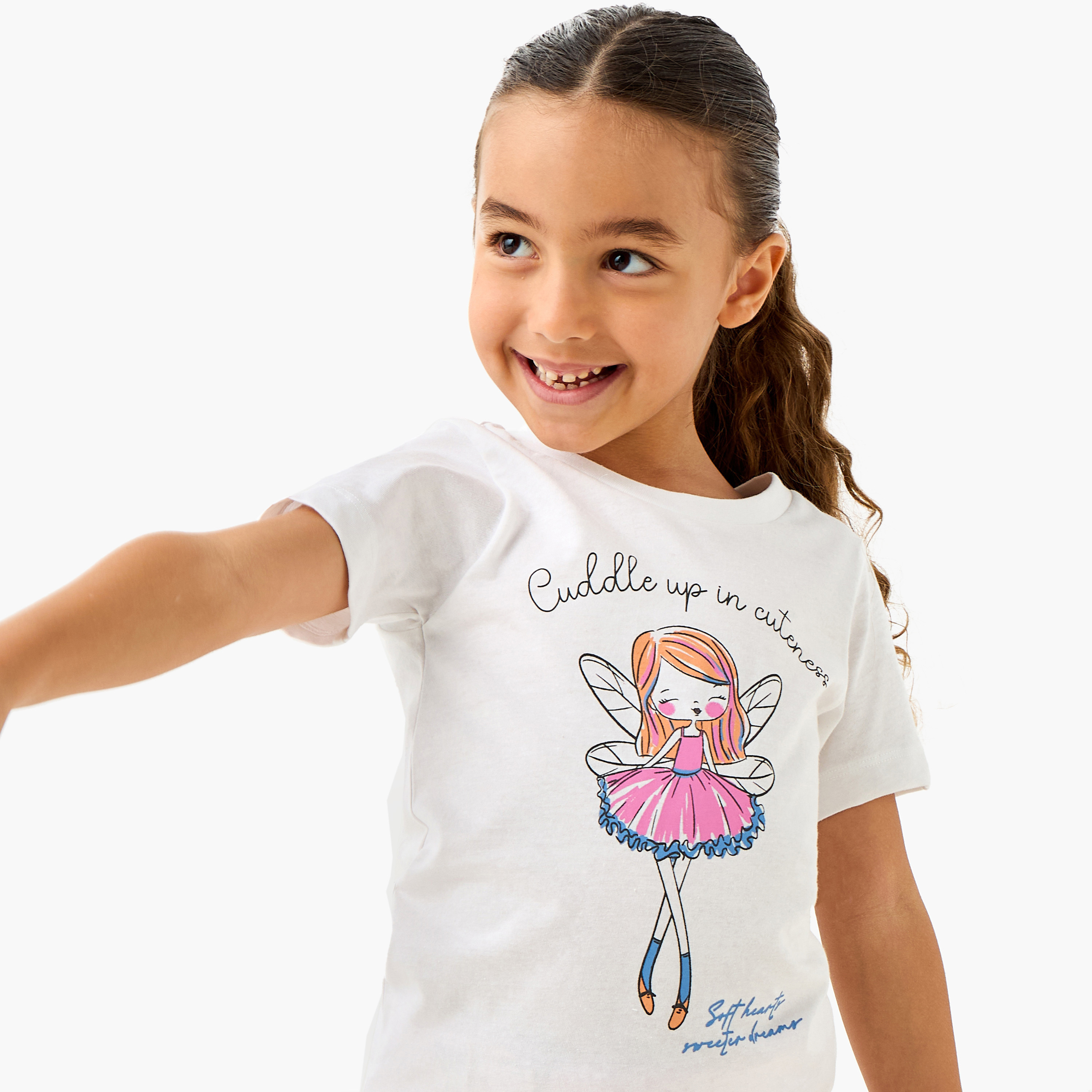 Juniors Ballerina Print T-shirt and Pyjama Set-baby-girls-clothing-nightwear-pyjamasets-image-5