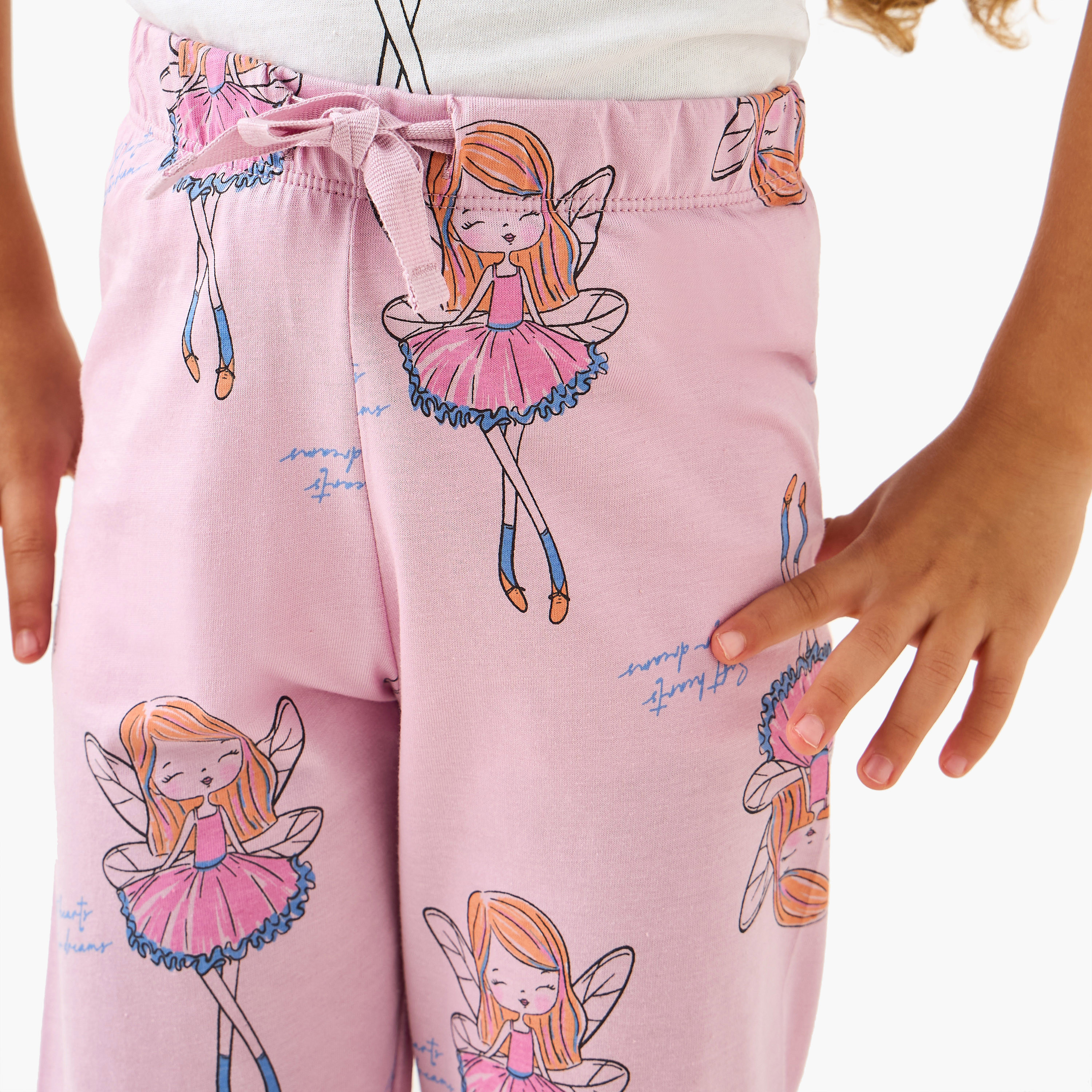 Juniors Ballerina Print T-shirt and Pyjama Set-baby-girls-clothing-nightwear-pyjamasets-image-6