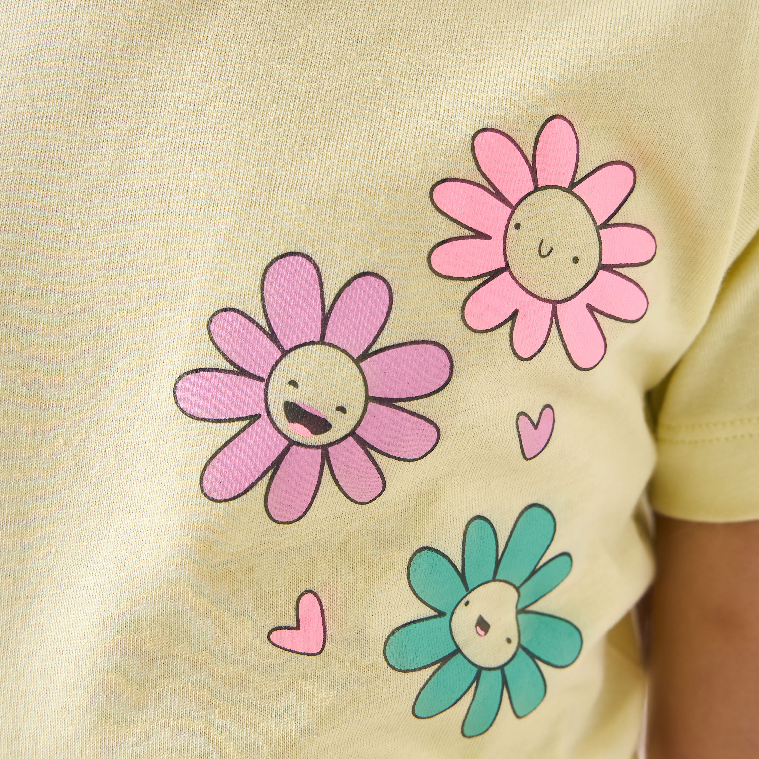 Juniors Floral Print T-shirt and Pyjama Set-girls-clothing-nightwear-image-6
