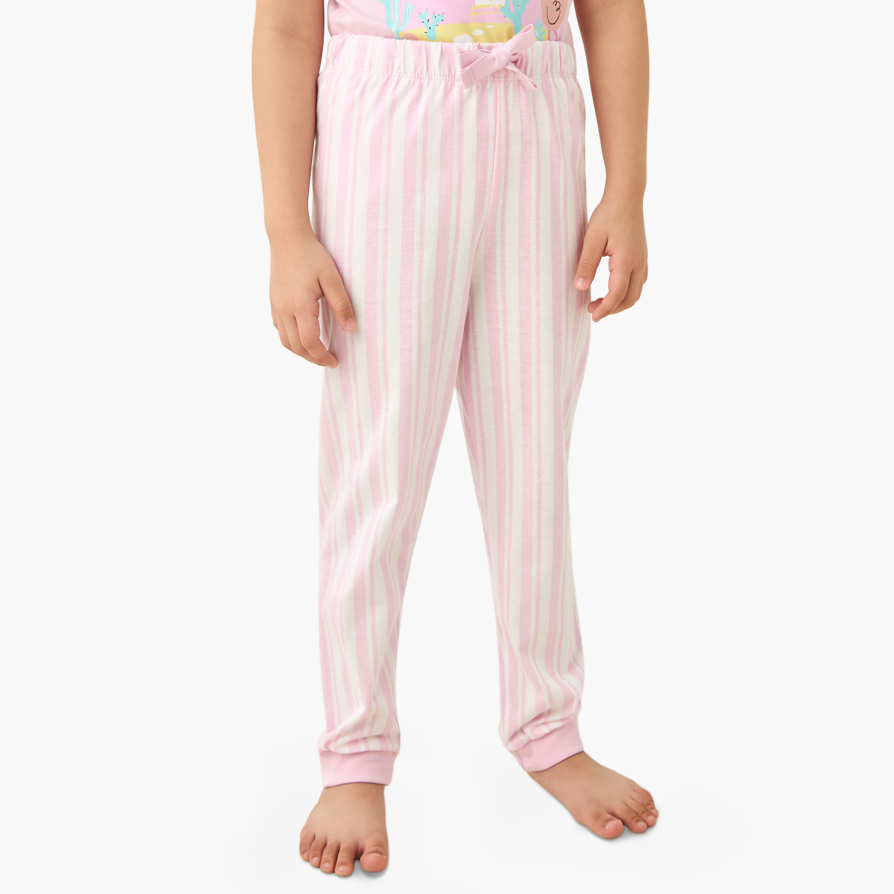 Juniors Printed T-shirt with Pyjamas - Set of 2-baby-girls-clothing-nightwear-pyjamasets-image-5