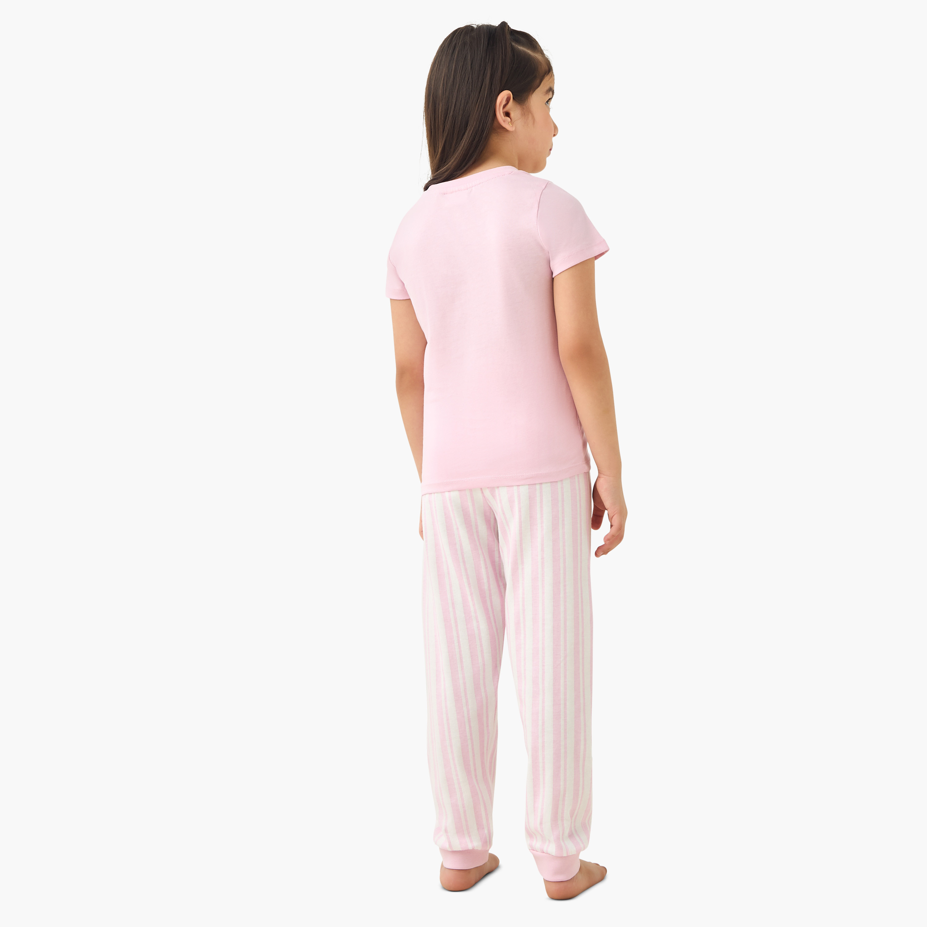 Juniors Printed T-shirt with Pyjamas - Set of 2-baby-girls-clothing-nightwear-pyjamasets-image-6