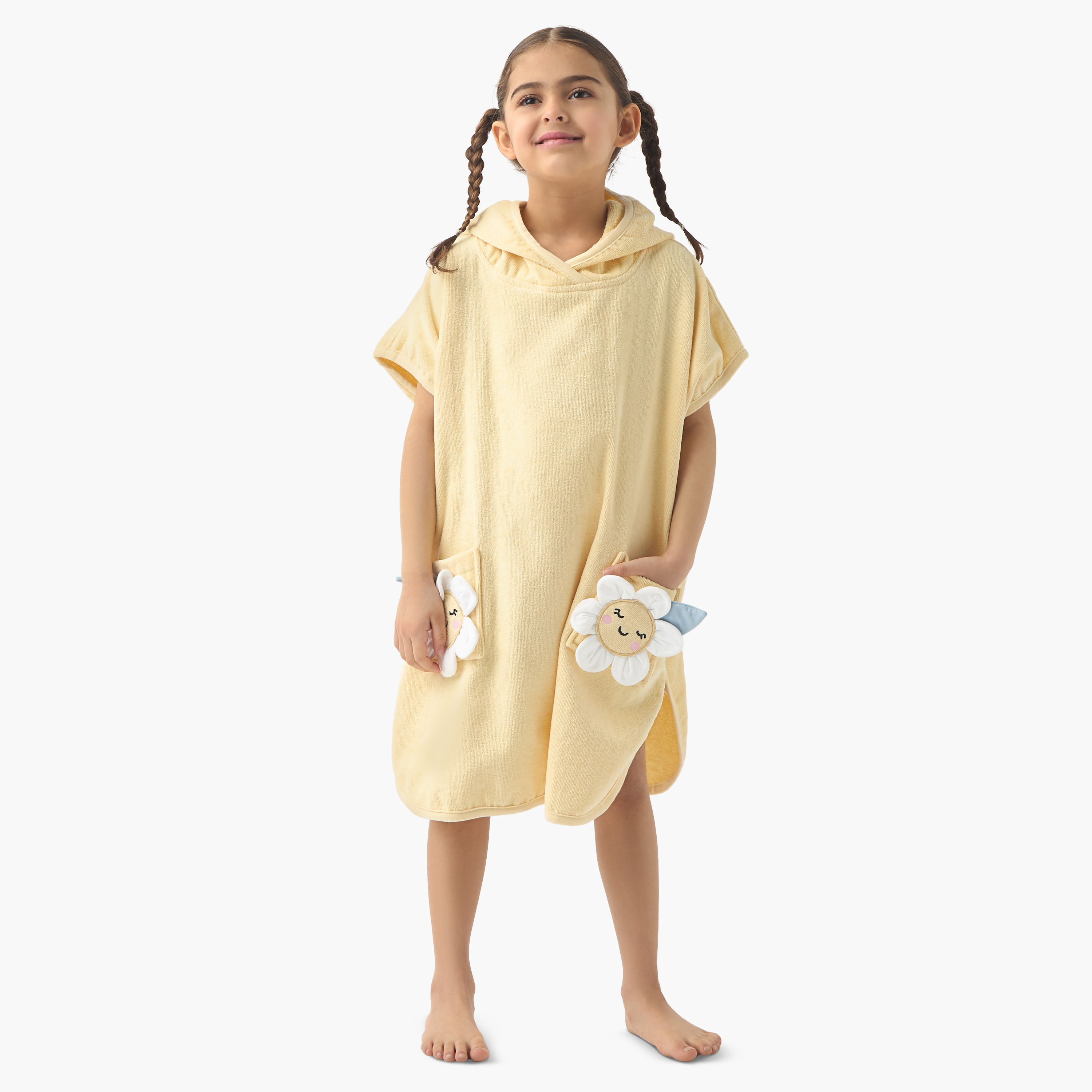 روب حمام بقبّعة بزخارف زهرة عباد الشمس مع جيوب من جونيورز-girls-clothing-nightwear-image-1