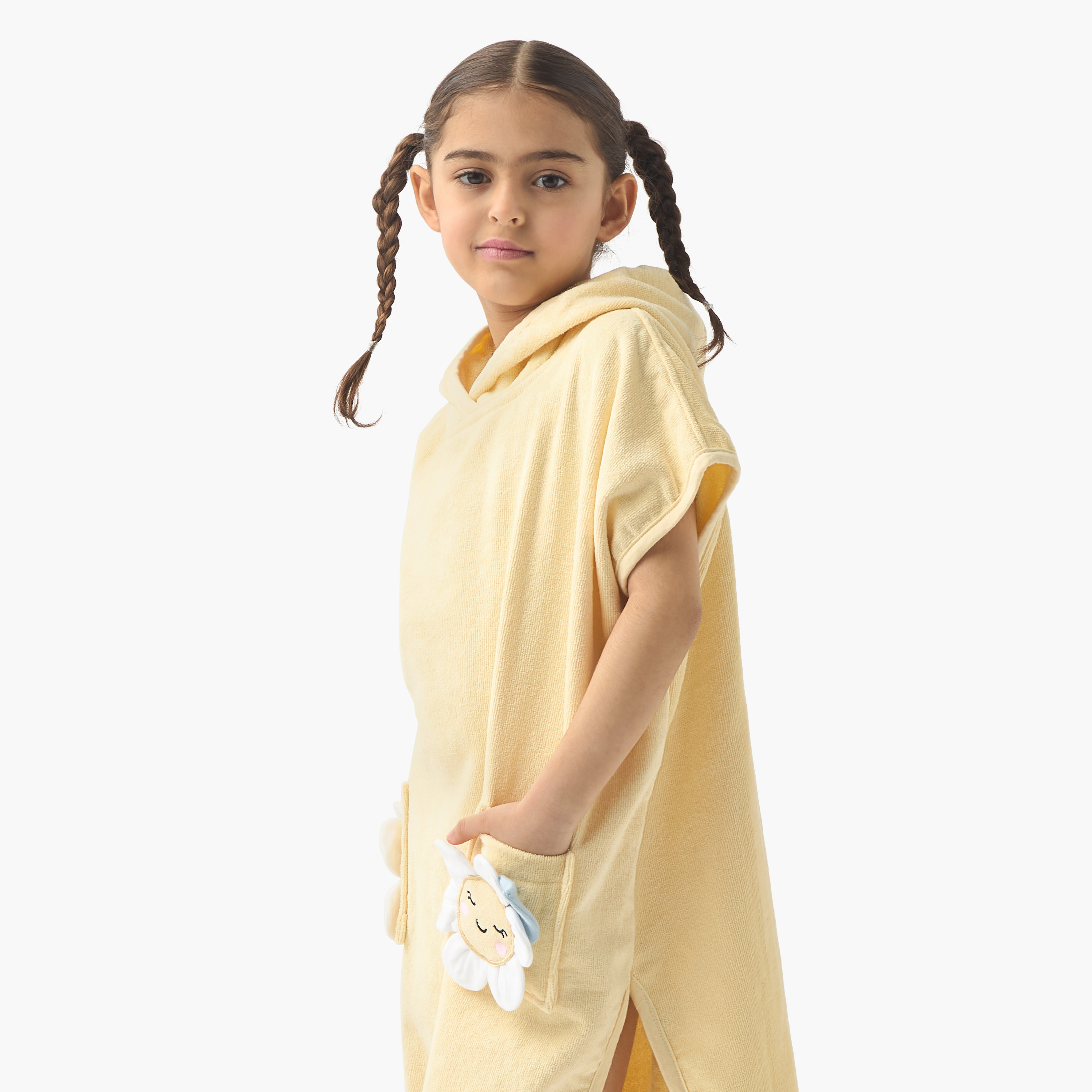 روب حمام بقبّعة بزخارف زهرة عباد الشمس مع جيوب من جونيورز-girls-clothing-nightwear-image-2