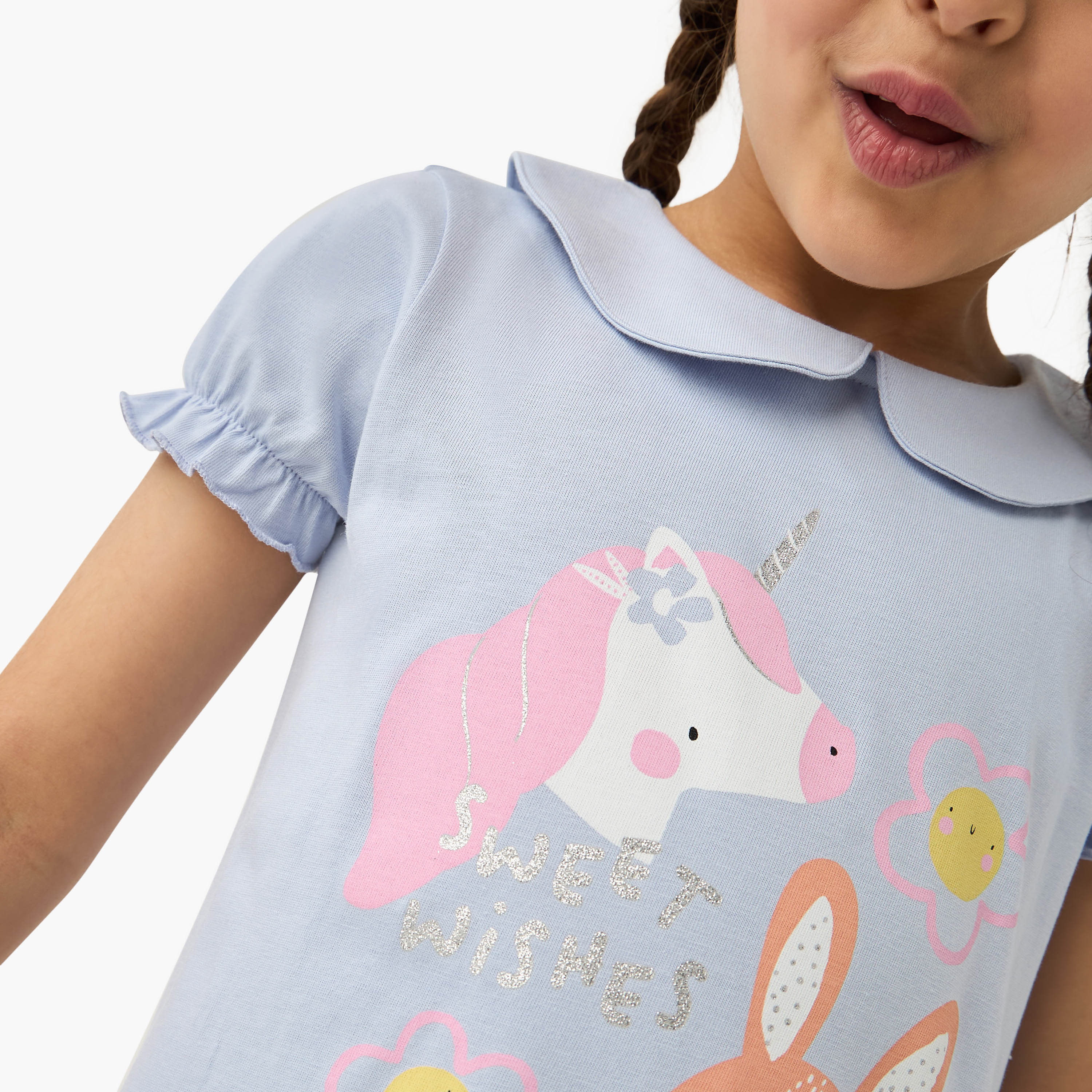 Juniors Printed Night Dress - Set of 2-girls-clothing-nightwear-image-4