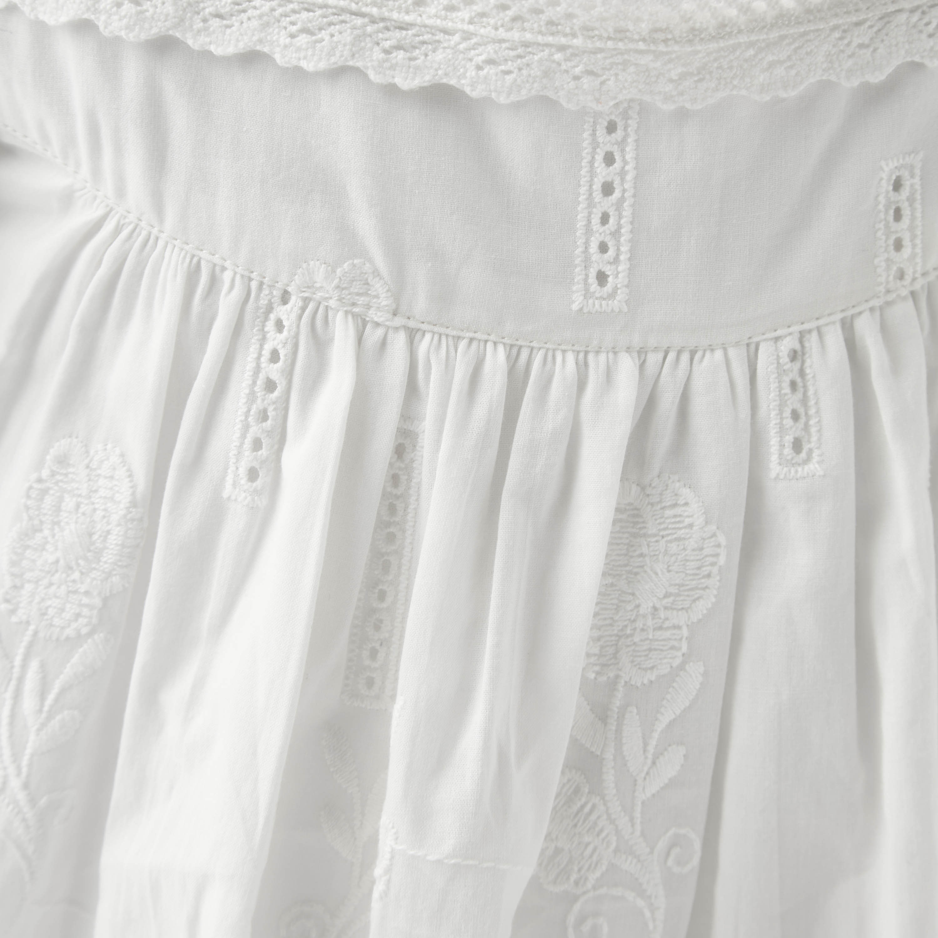 Juniors Embroidered Lace Night Dress with Short Sleeves-girls-clothing-nightwear-image-5