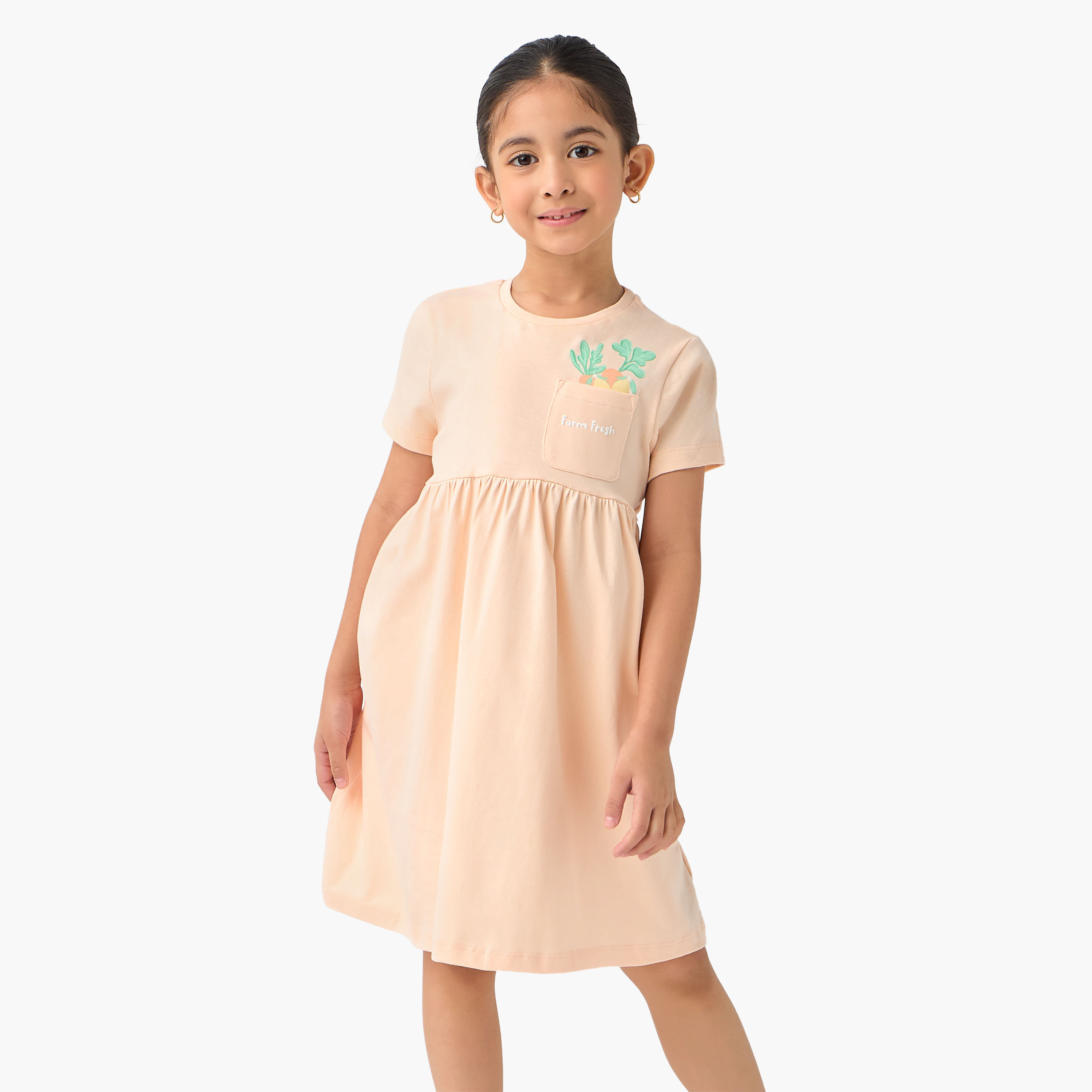 Juniors Printed Night Dress with Short Sleeves- Set of 2-girls-clothing-nightwear-image-2