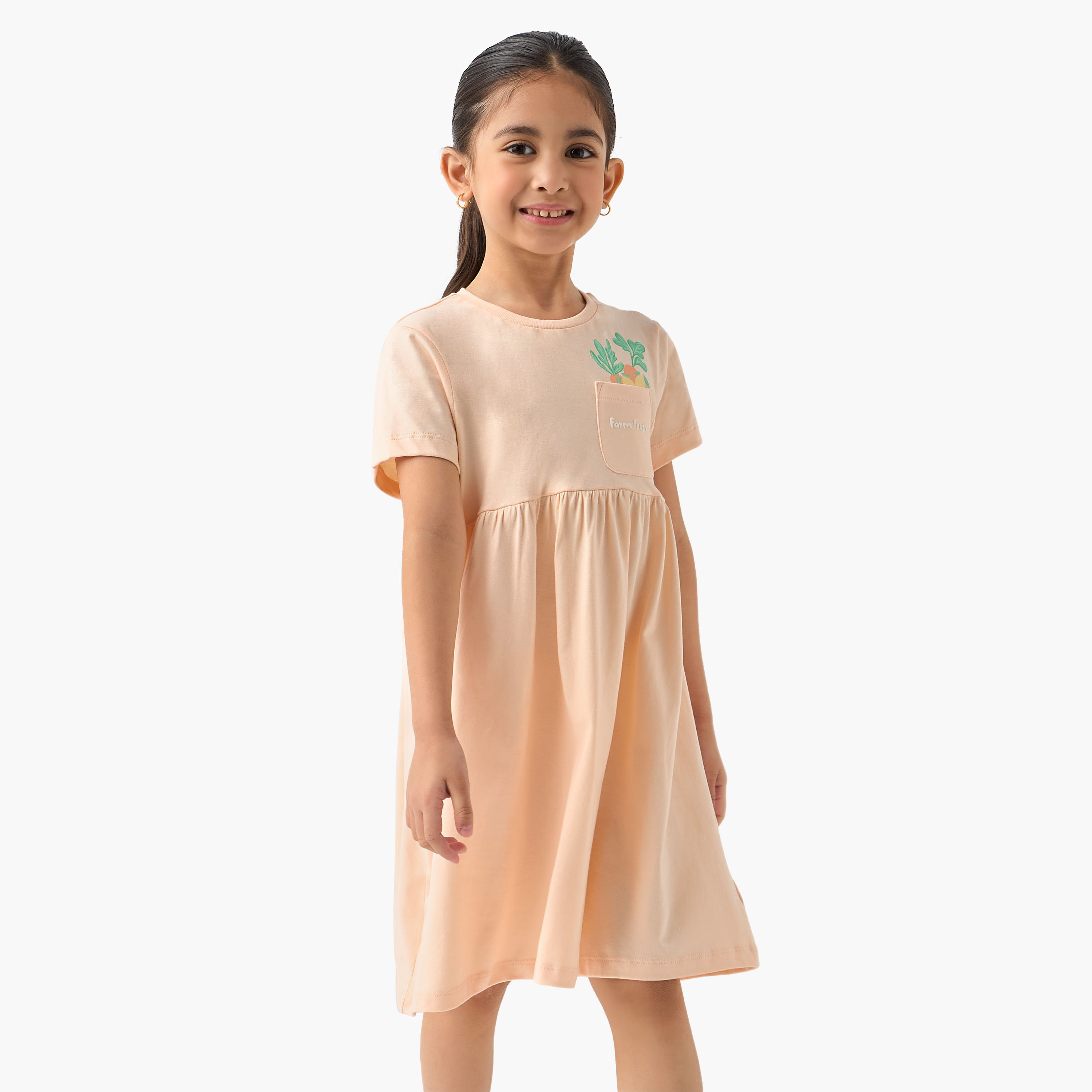 Juniors Printed Night Dress with Short Sleeves- Set of 2-girls-clothing-nightwear-image-7