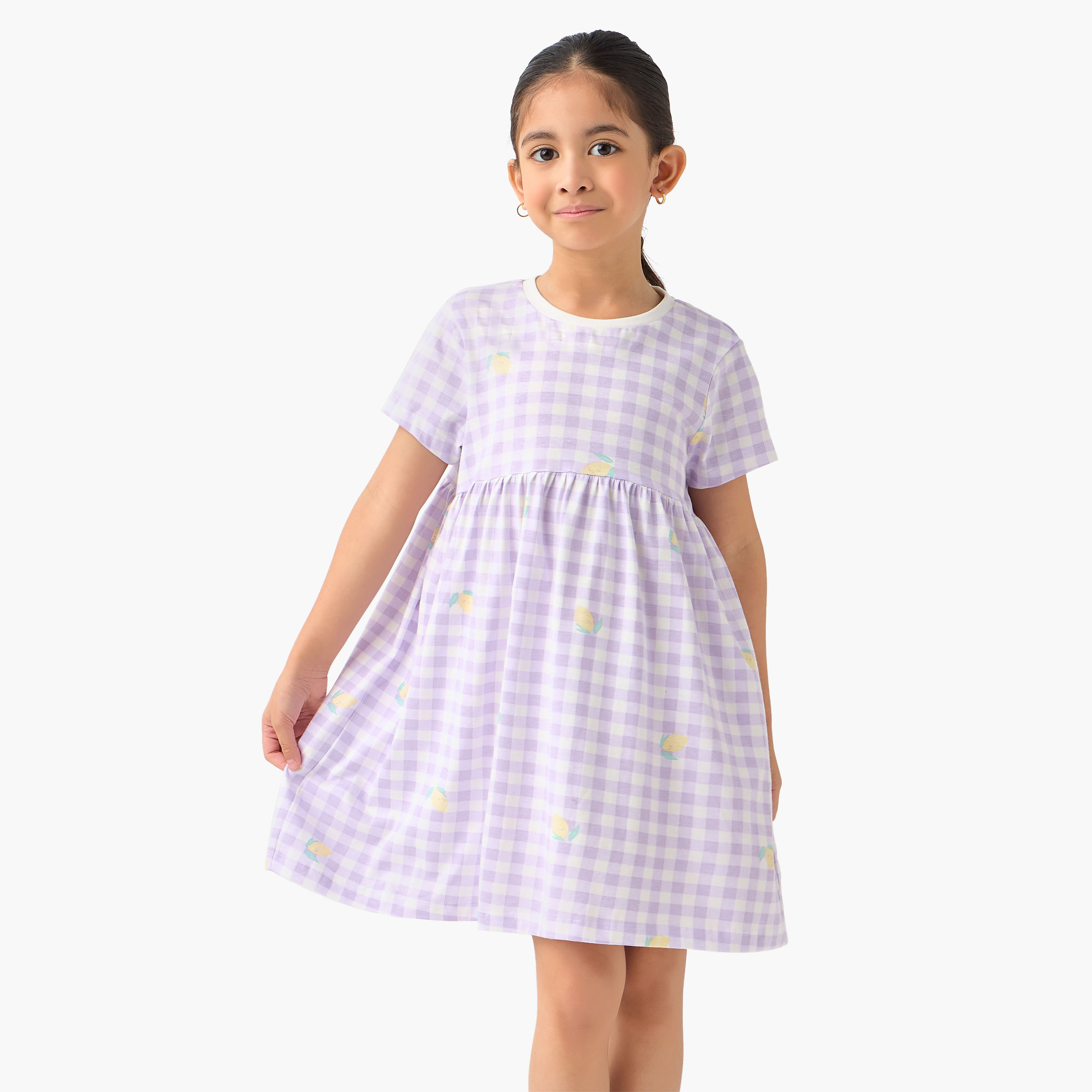 Juniors Printed Night Dress with Short Sleeves- Set of 2-girls-clothing-nightwear-image-8