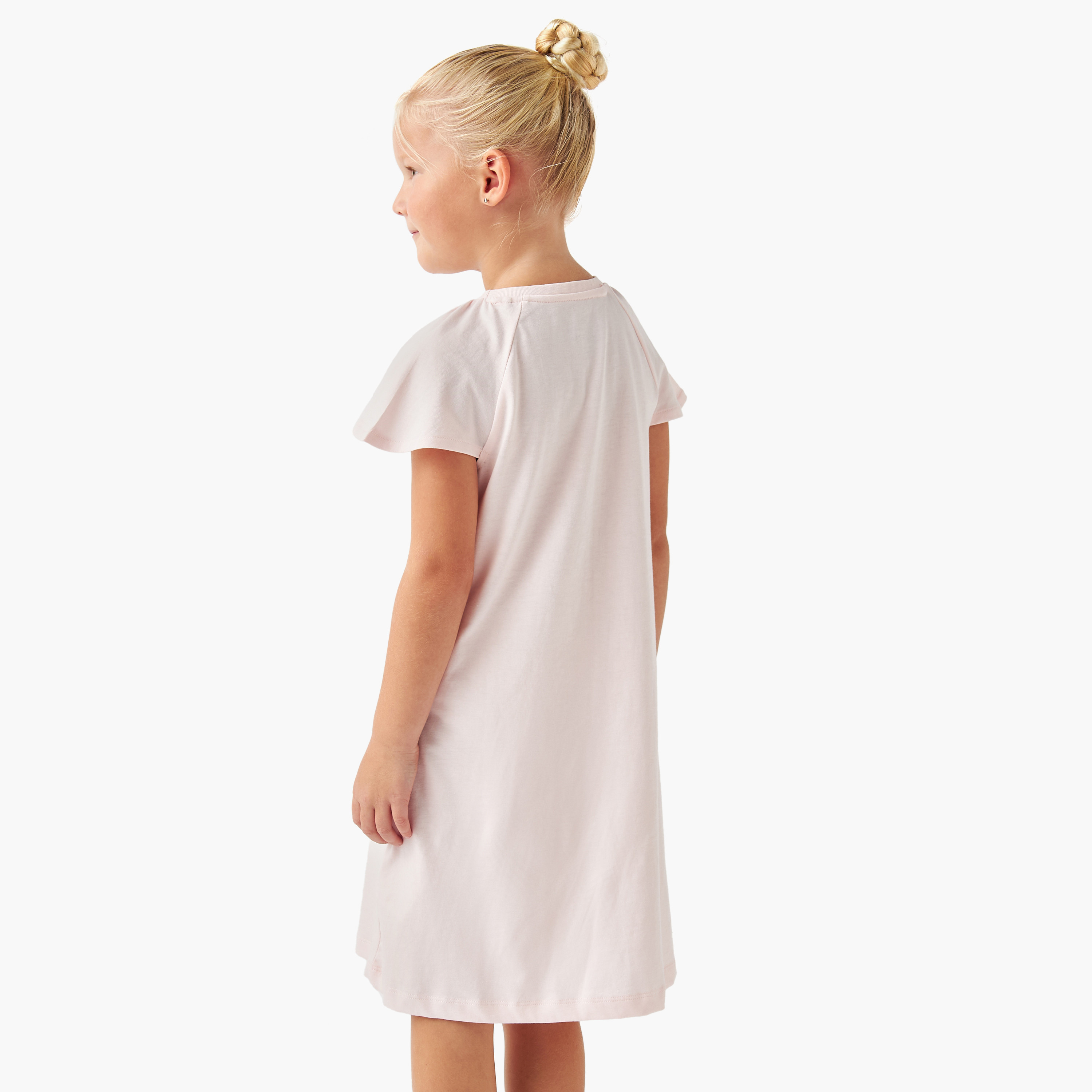 Juniors Printed Night Dress with Short Sleeves - Set of 2-girls-clothing-nightwear-image-4