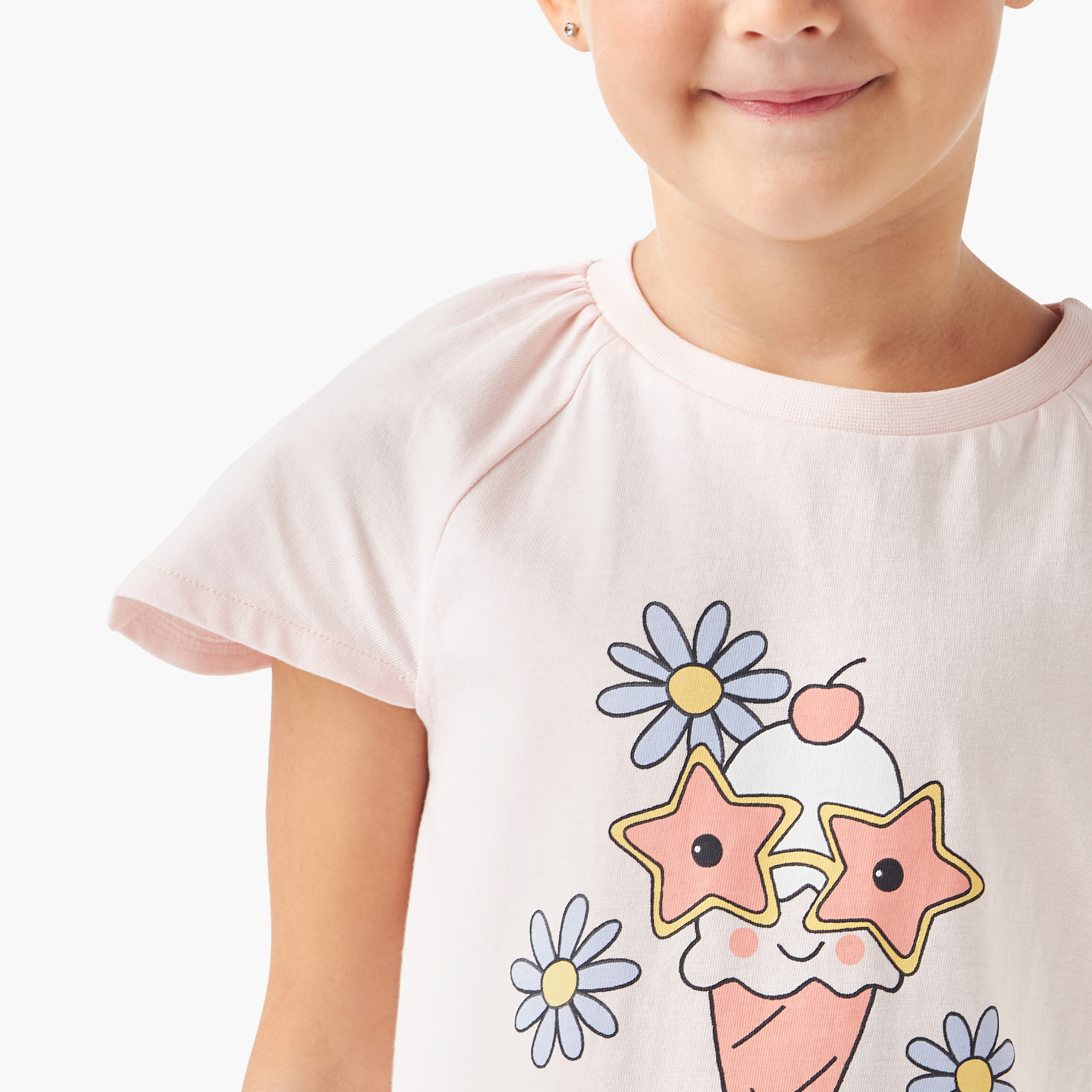 Juniors Printed Night Dress with Short Sleeves - Set of 2-girls-clothing-nightwear-image-5