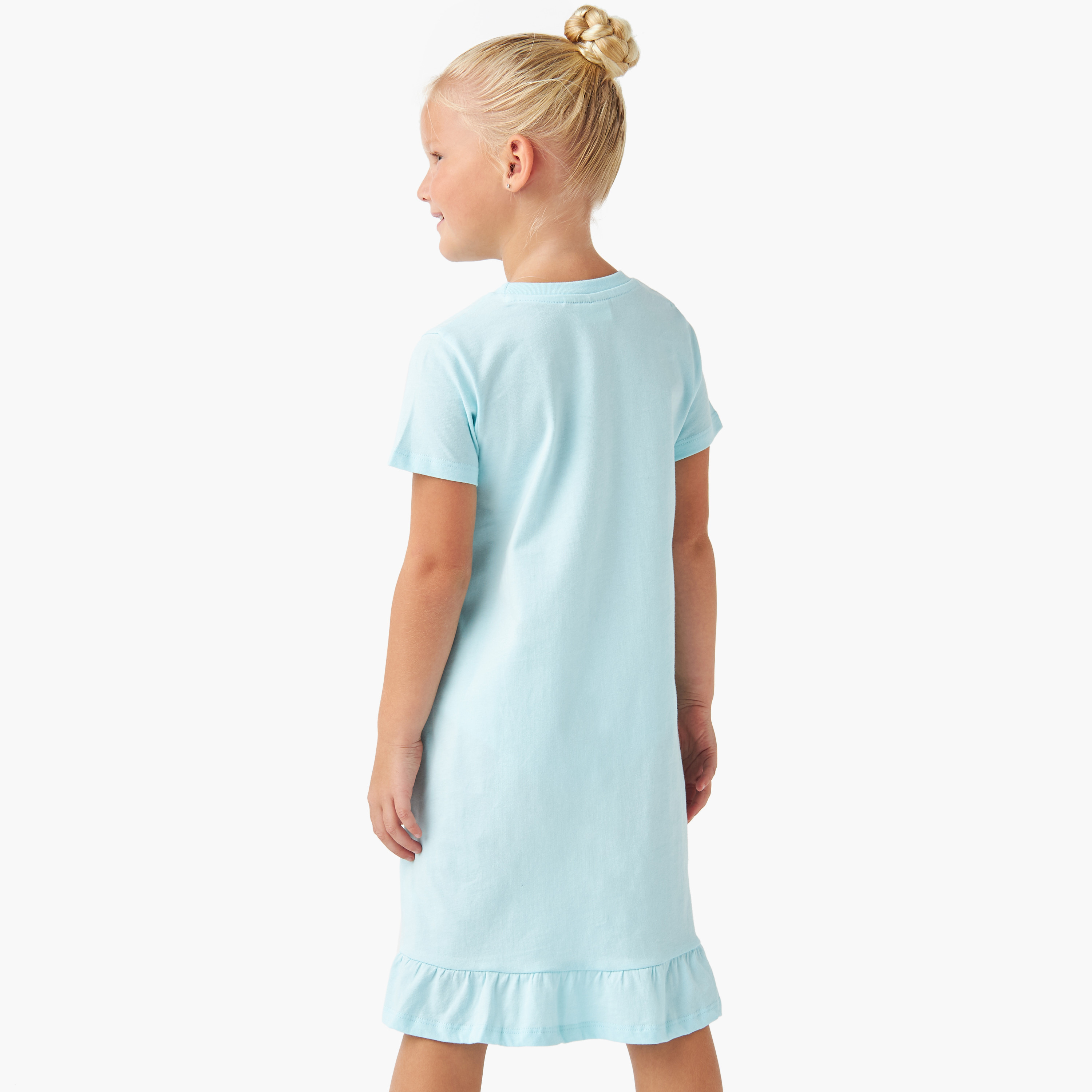 Juniors Mermaid Print Night Dress with Short Sleeves - Set of 2-girls-clothing-nightwear-image-4