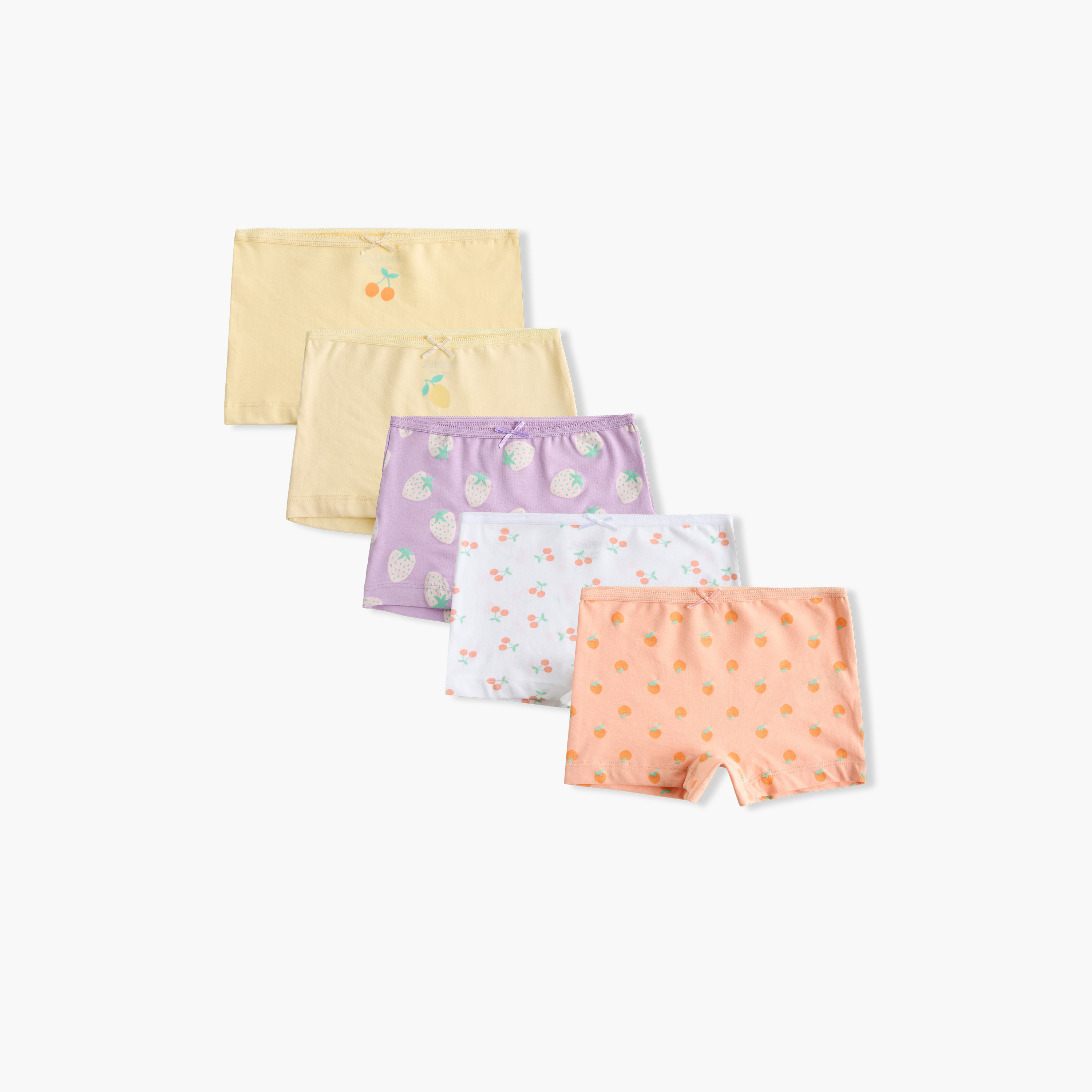 Juniors Printed Briefs with Elasticated Waistband - Set of 5-baby-girls-clothing-innerwear-image-1