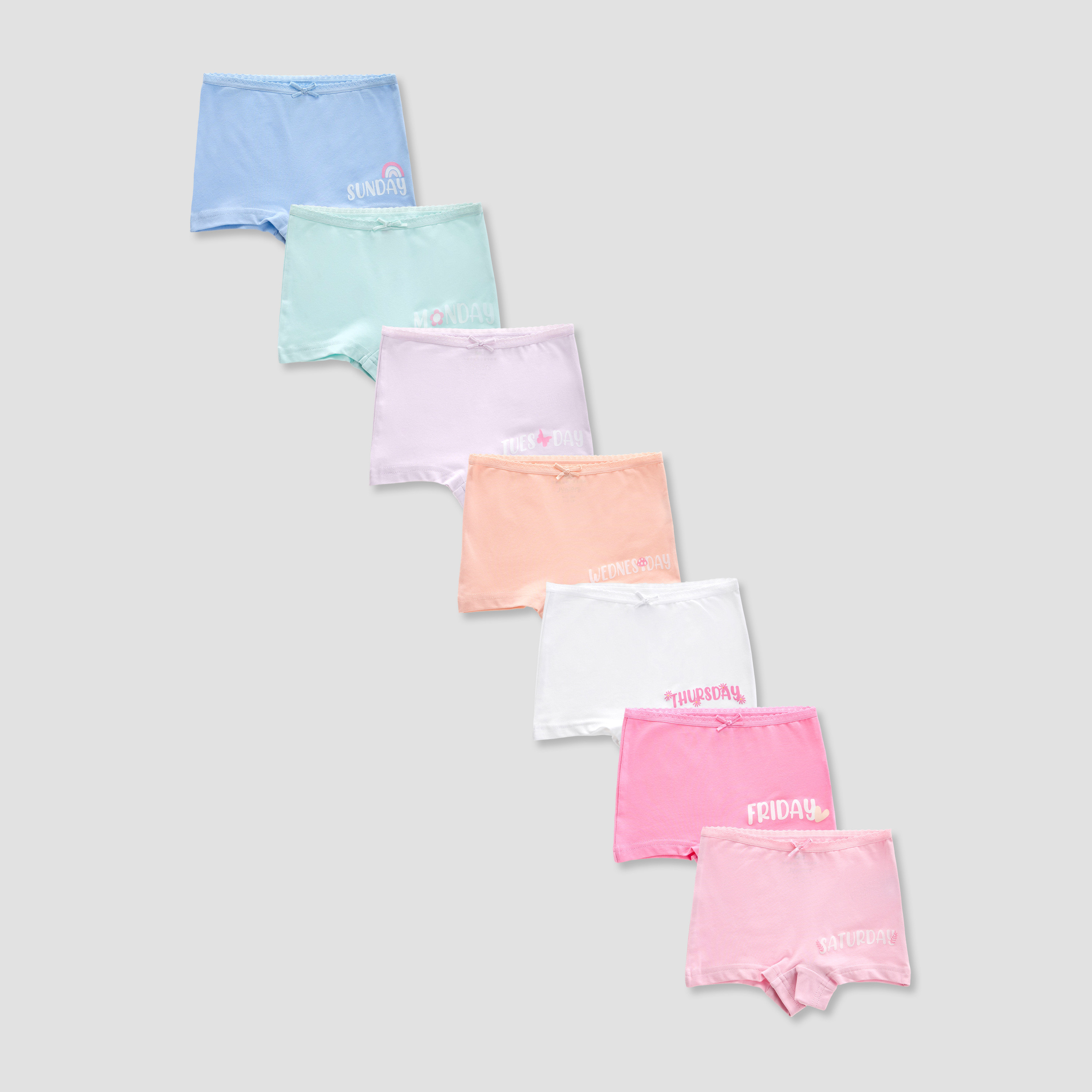 Juniors Lace Trim Boxer Briefs - Set of 7-baby-girls-clothing-innerwear-image-1