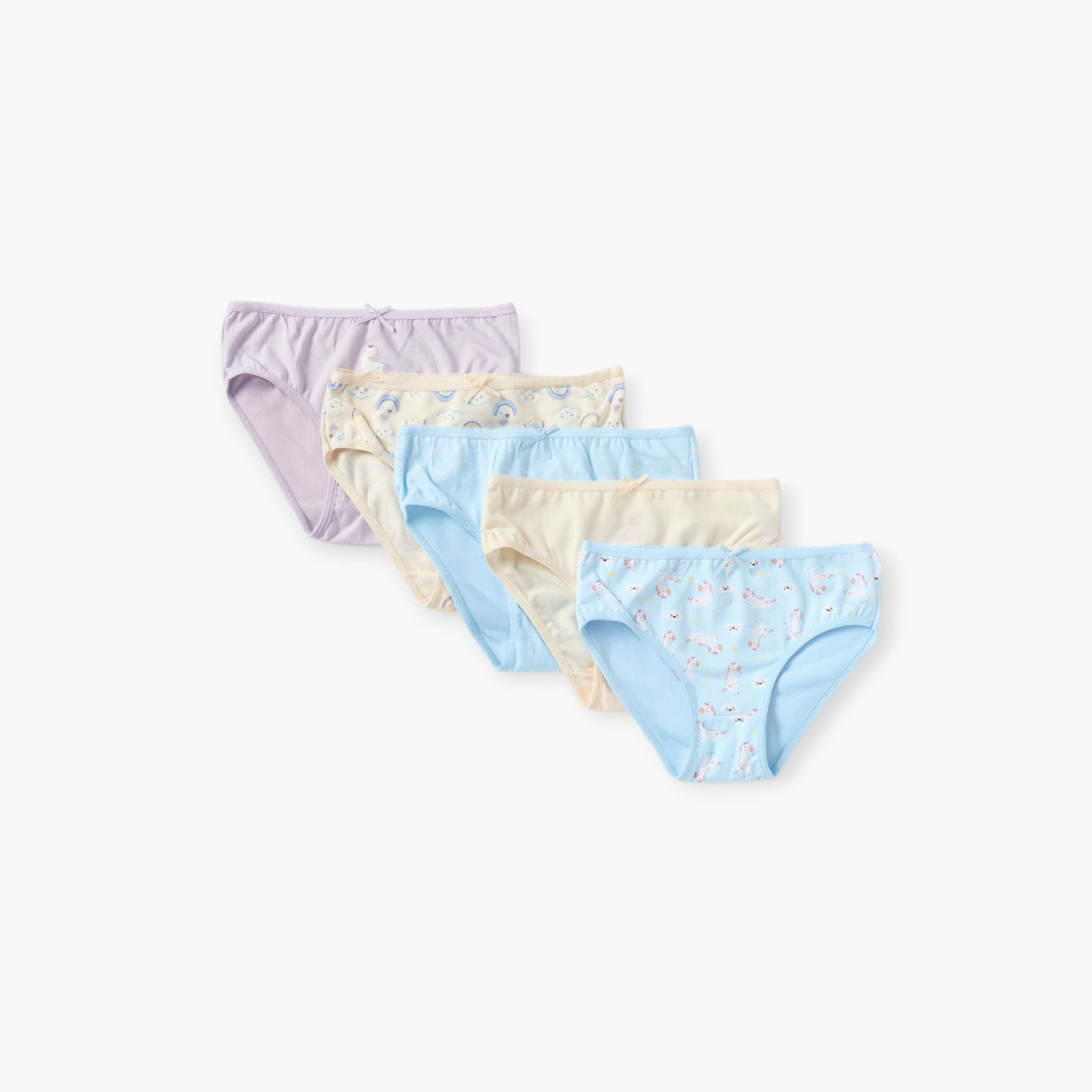 Juniors Printed Briefs - Set of 5-baby-girls-clothing-innerwear-image-1