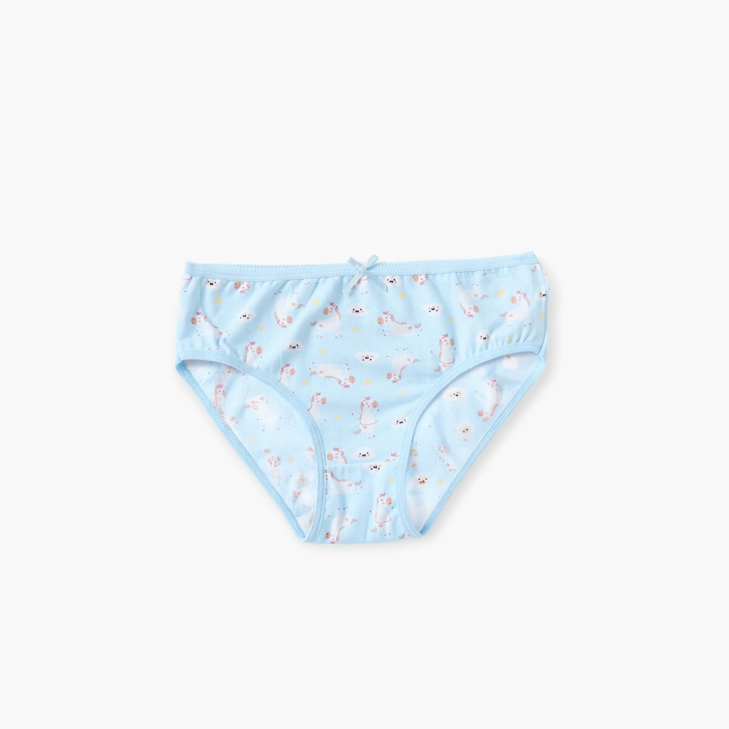 Juniors Printed Briefs - Set of 5-baby-girls-clothing-innerwear-image-2
