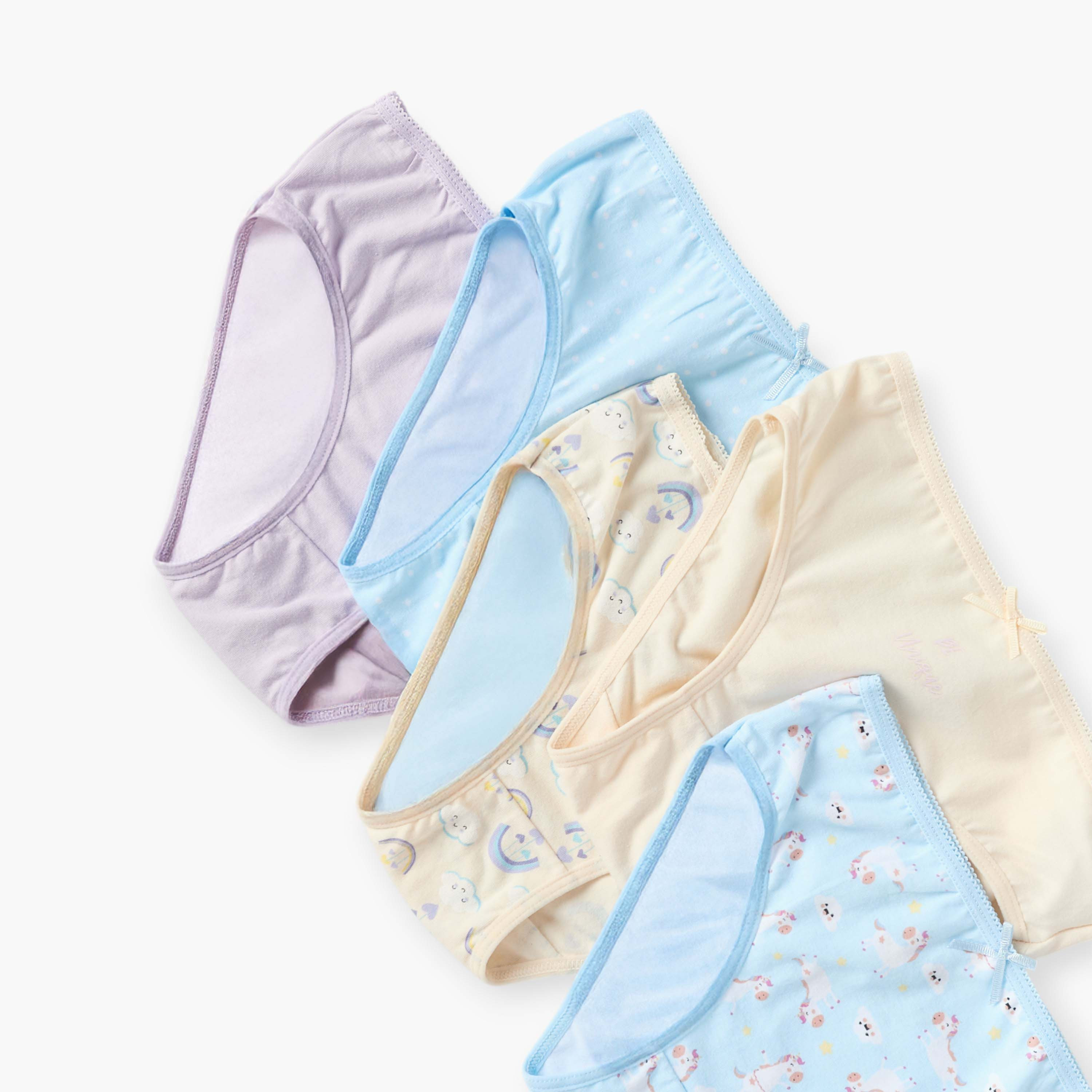 Juniors Printed Briefs - Set of 5-baby-girls-clothing-innerwear-image-4