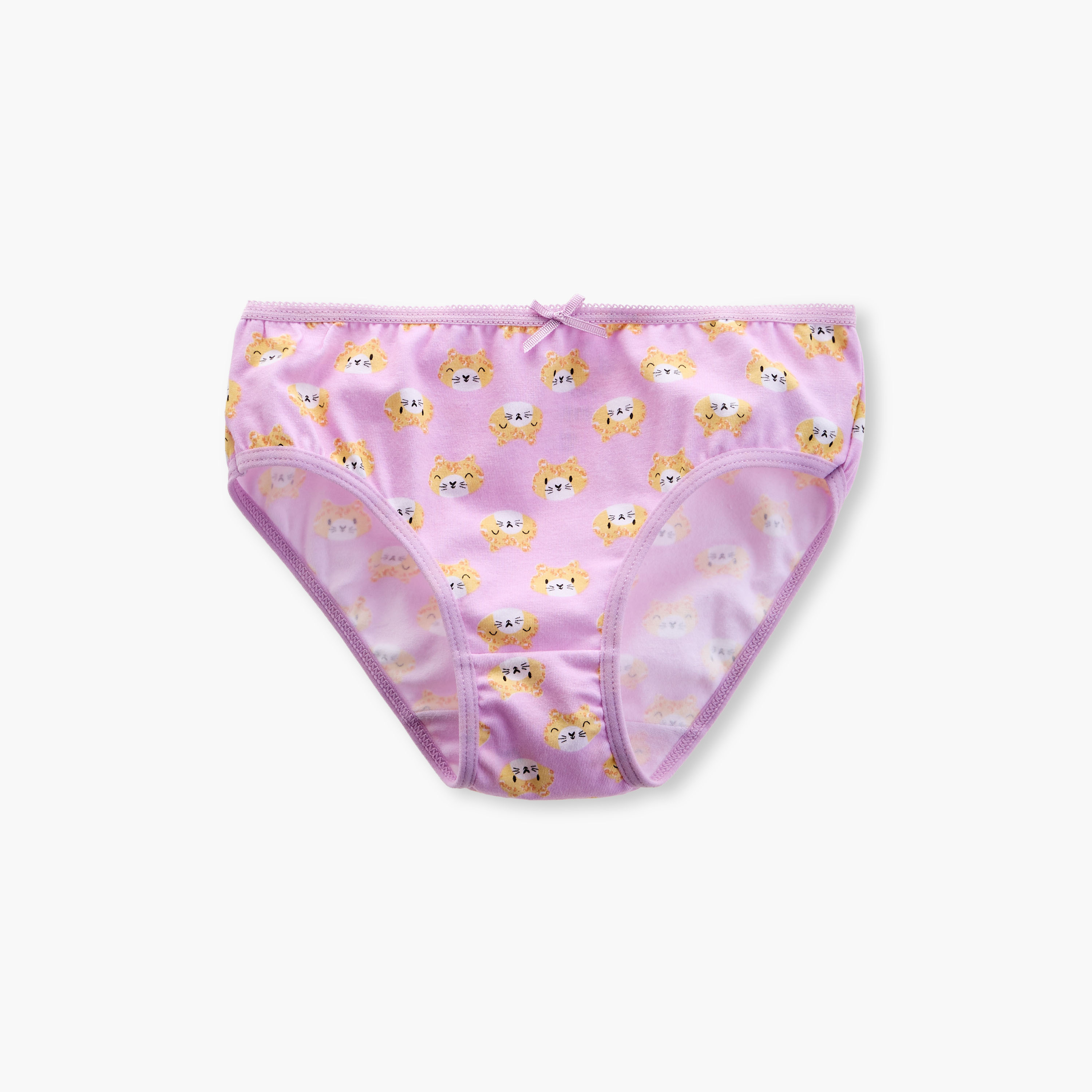 Juniors Printed Briefs with Elasticated Waistband - Set of 5-baby-girls-clothing-innerwear-image-4