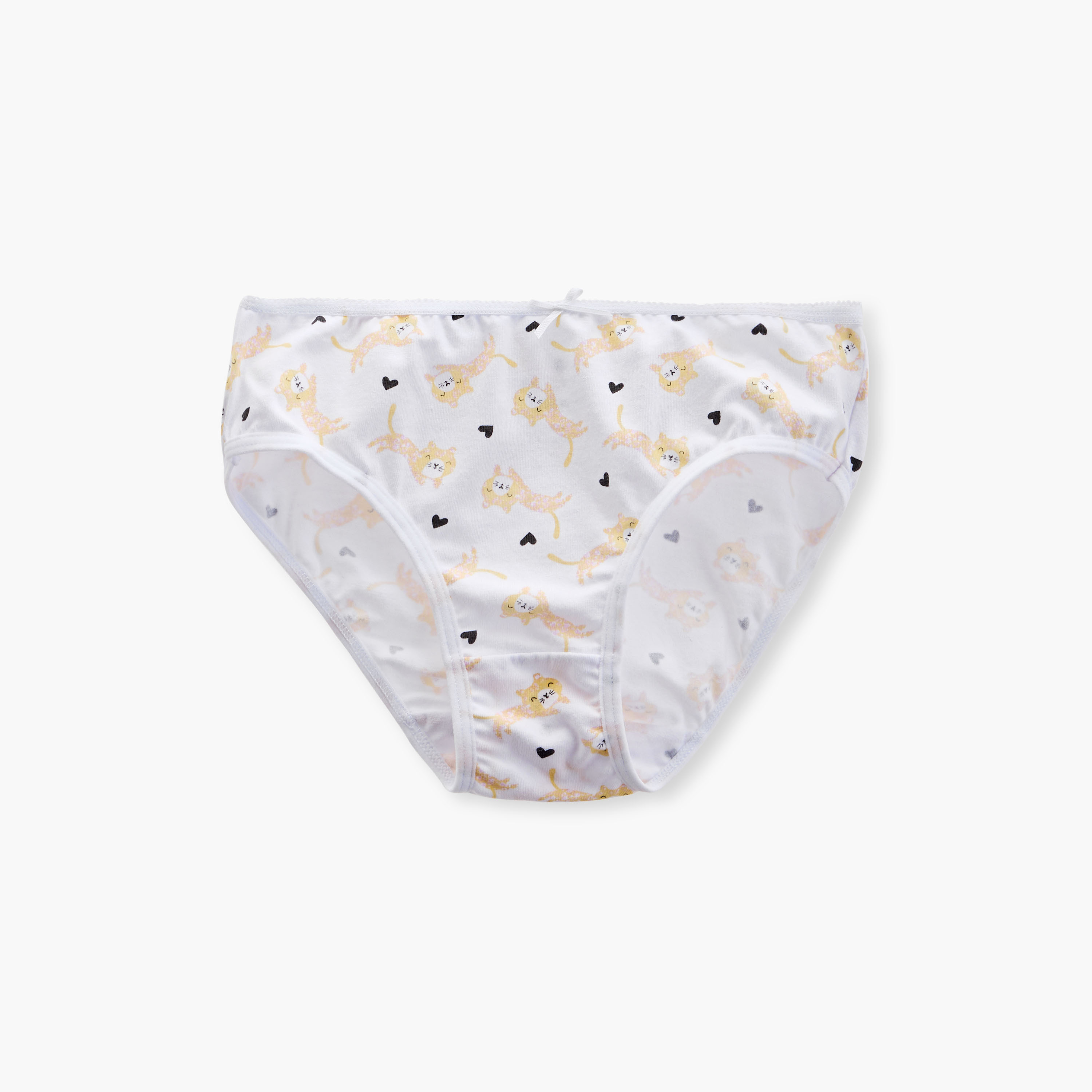 Juniors Printed Briefs with Elasticated Waistband - Set of 5-baby-girls-clothing-innerwear-image-5
