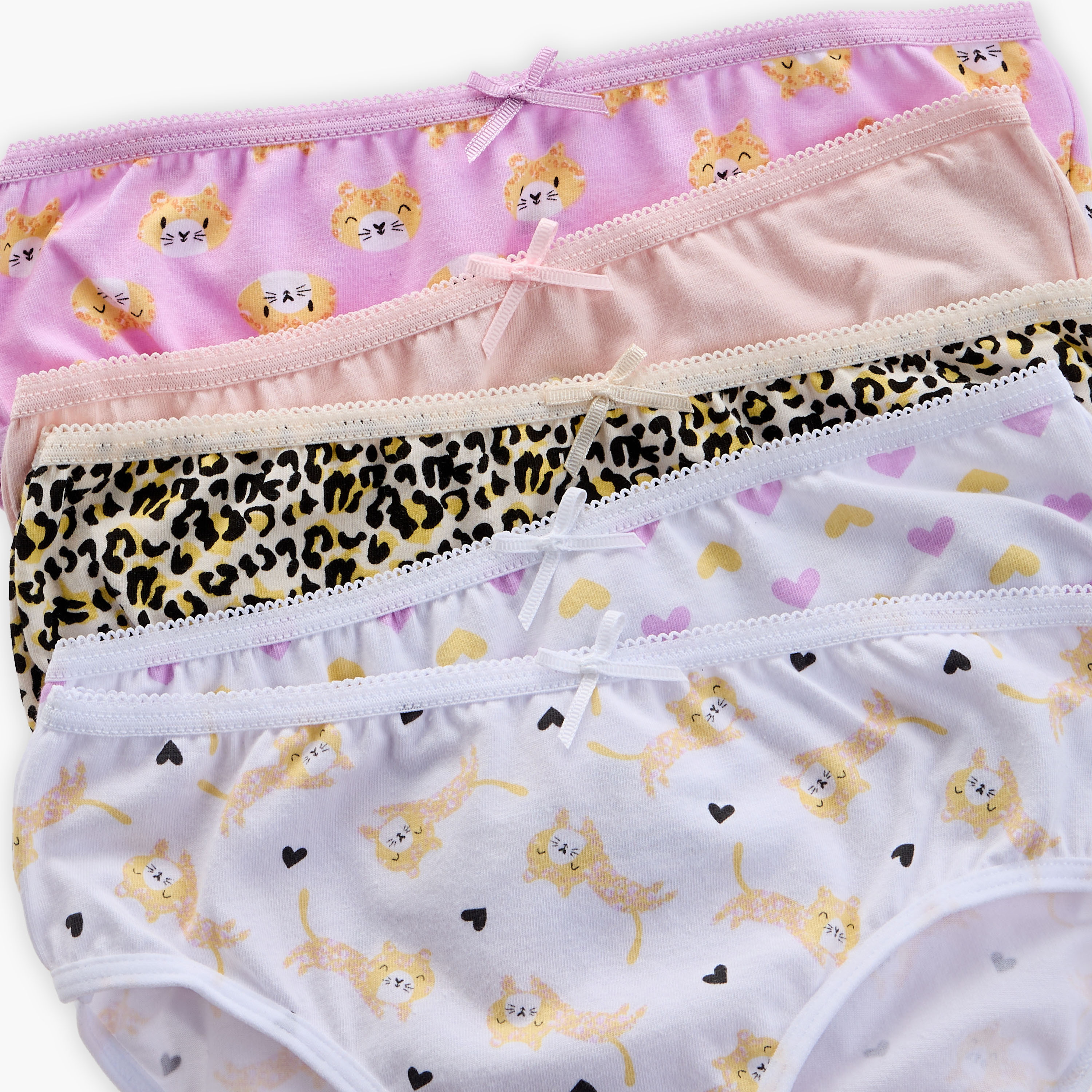 Juniors Printed Briefs with Elasticated Waistband - Set of 5-baby-girls-clothing-innerwear-image-7