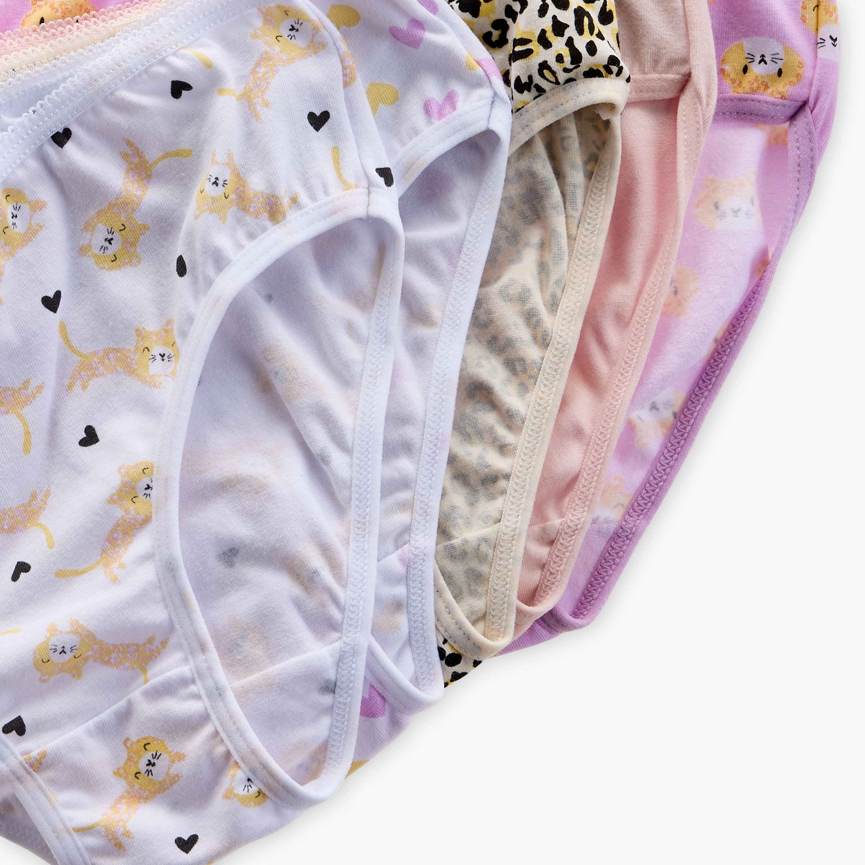 Juniors Printed Briefs with Elasticated Waistband - Set of 5-baby-girls-clothing-innerwear-image-8