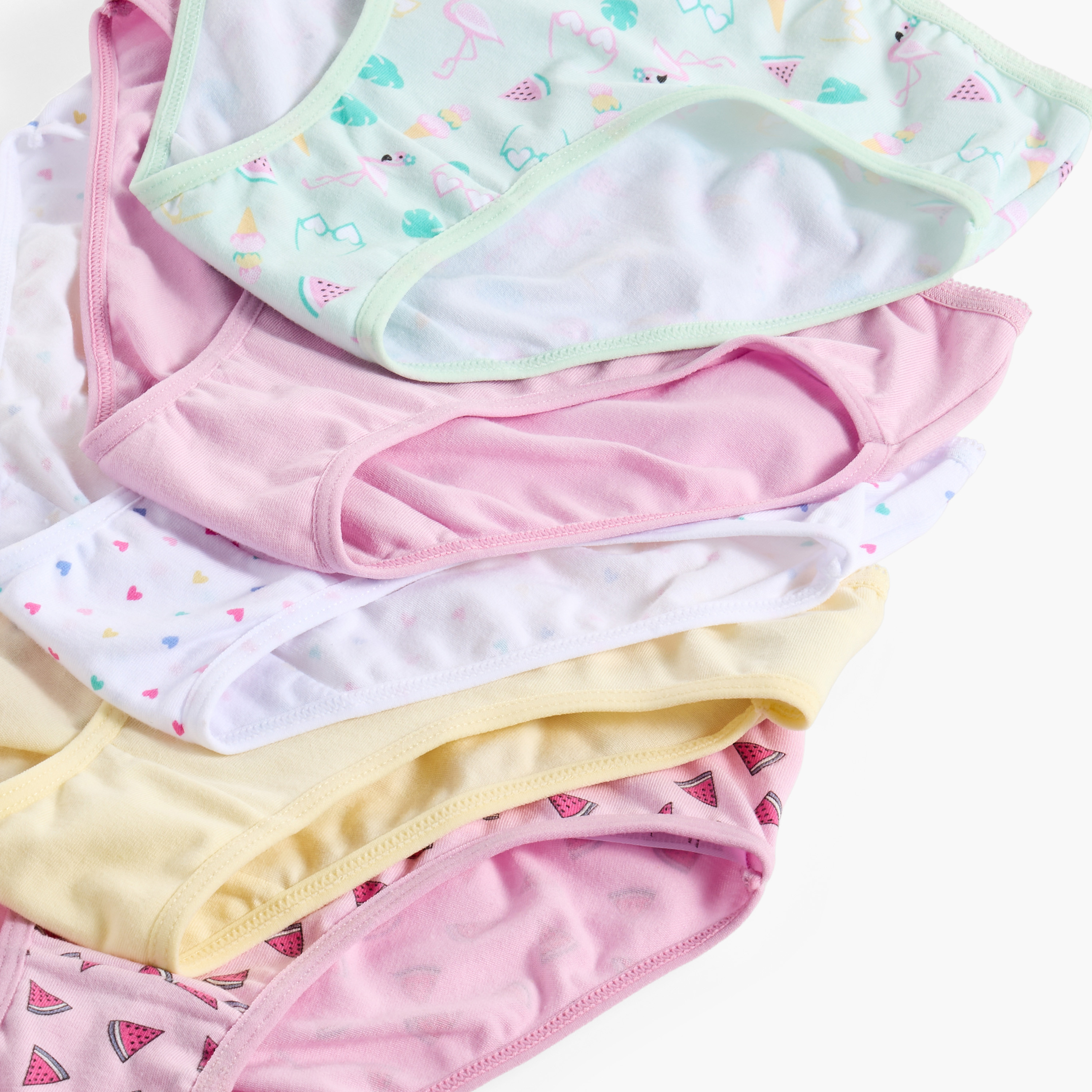 Juniors Printed Briefs with Elasticated Waistband - Set of 5-girls-clothing-innerwear-panties-image-8