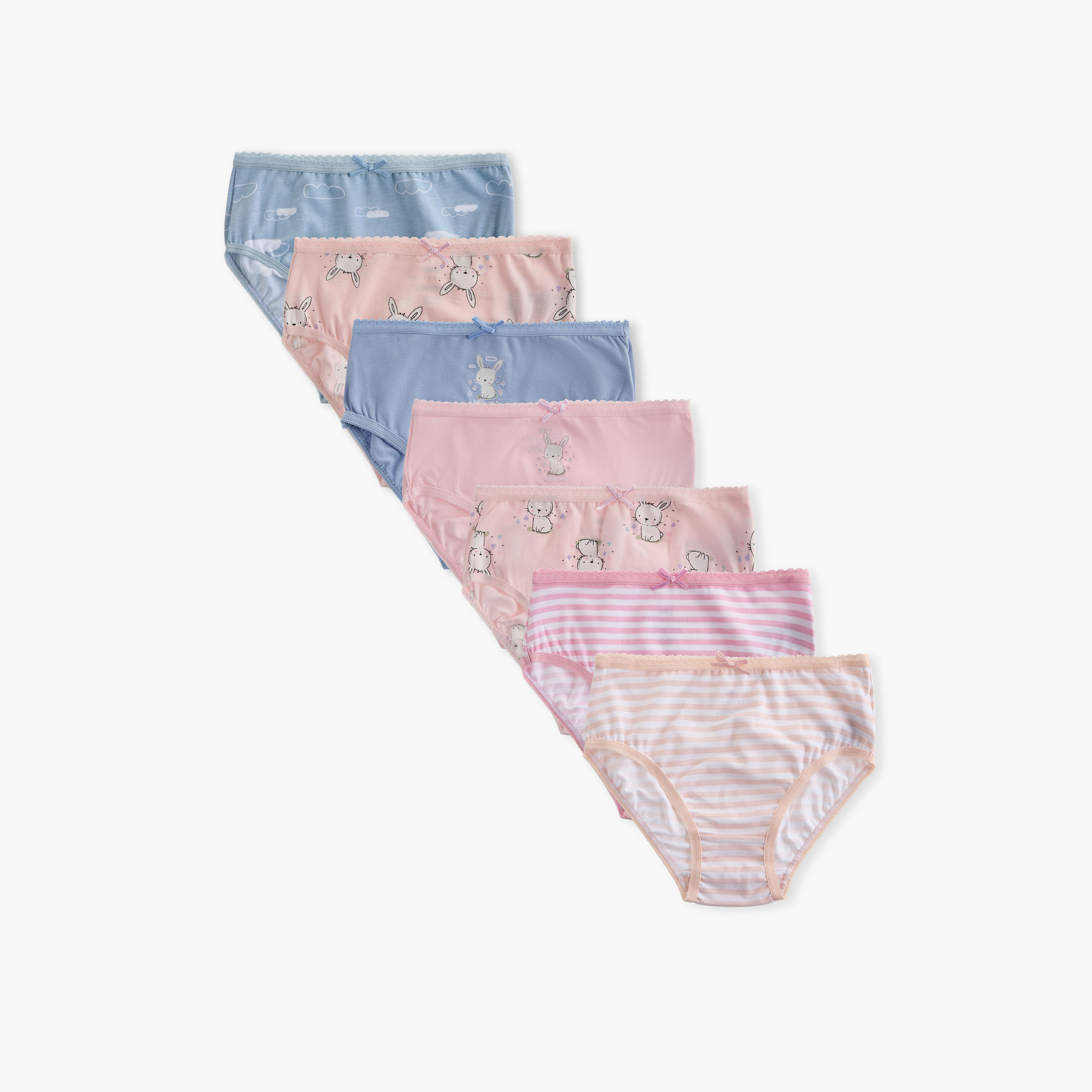 Juniors Printed Briefs with Elasticated Waistband - Set of 7-girls-clothing-innerwear-panties-image-1