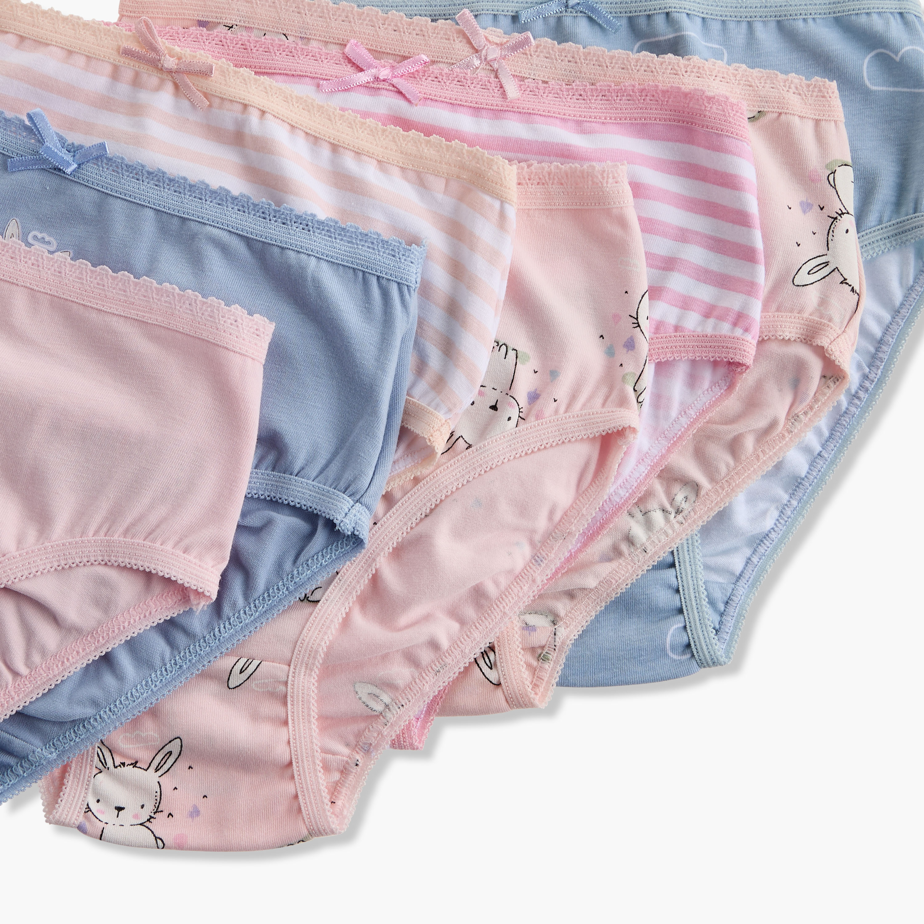 Juniors Printed Briefs with Elasticated Waistband - Set of 7-girls-clothing-innerwear-panties-image-10