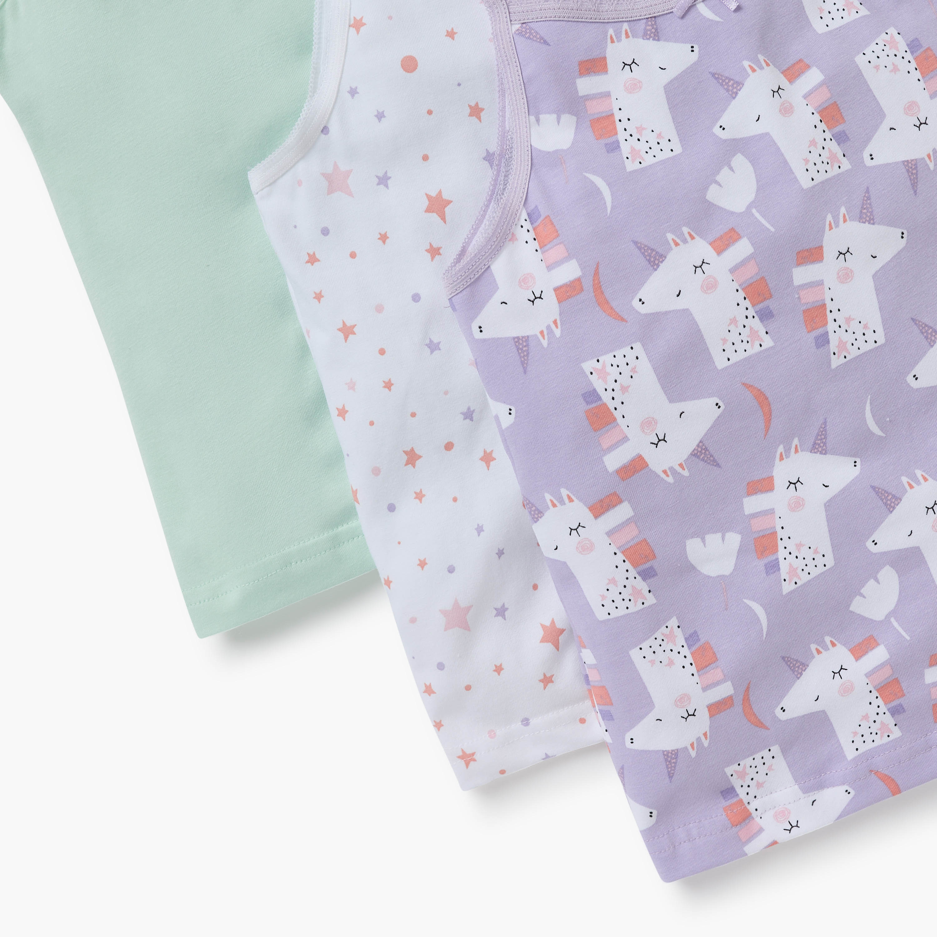 Juniors Printed Camisole with Bow Detail - Set of 3-girls-clothing-innerwear-vests-image-5