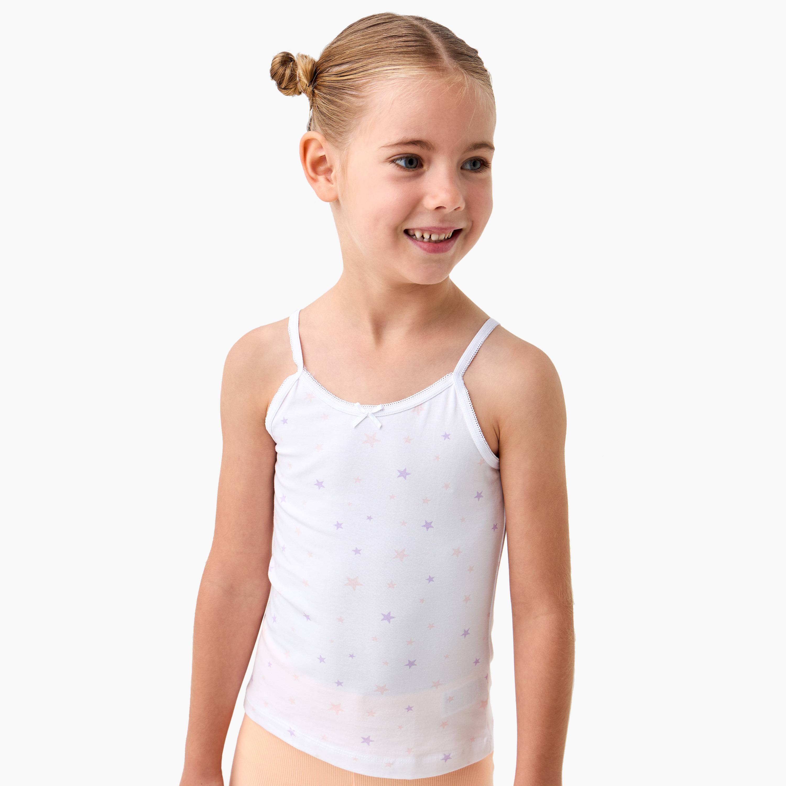 Juniors Printed Camisole with Bow Detail - Set of 3-girls-clothing-innerwear-vests-image-4