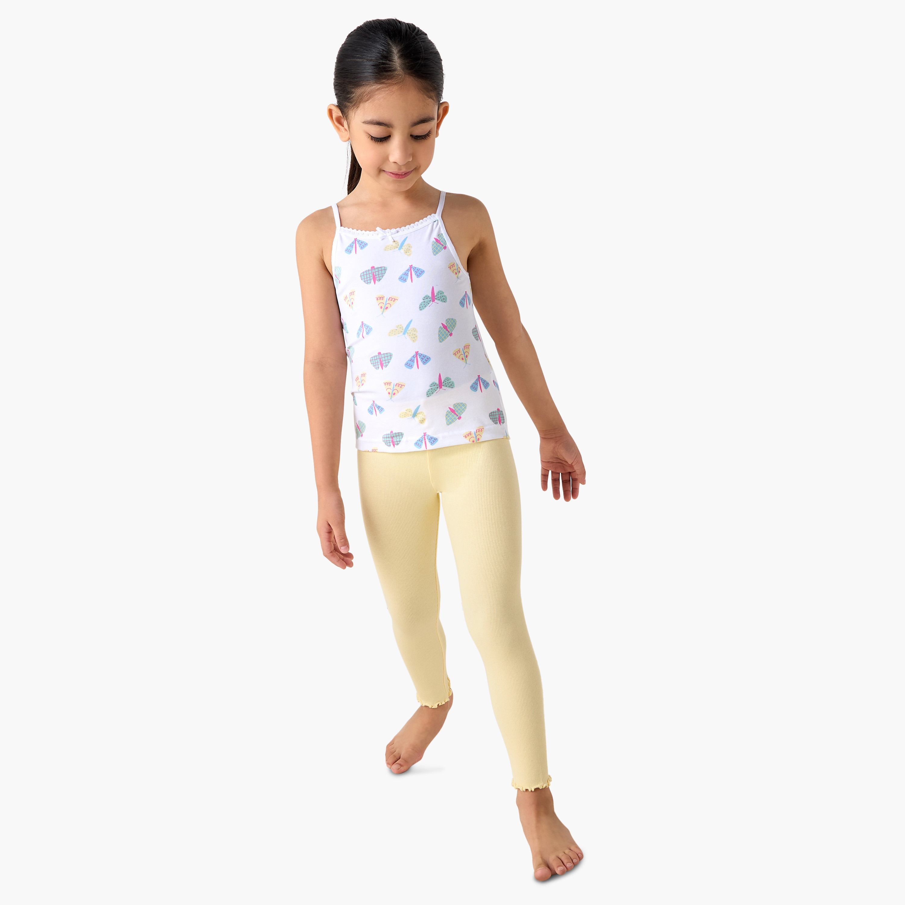 Juniors Printed Camisole with Bow Detail - Set of 3-girls-clothing-innerwear-vests-image-5