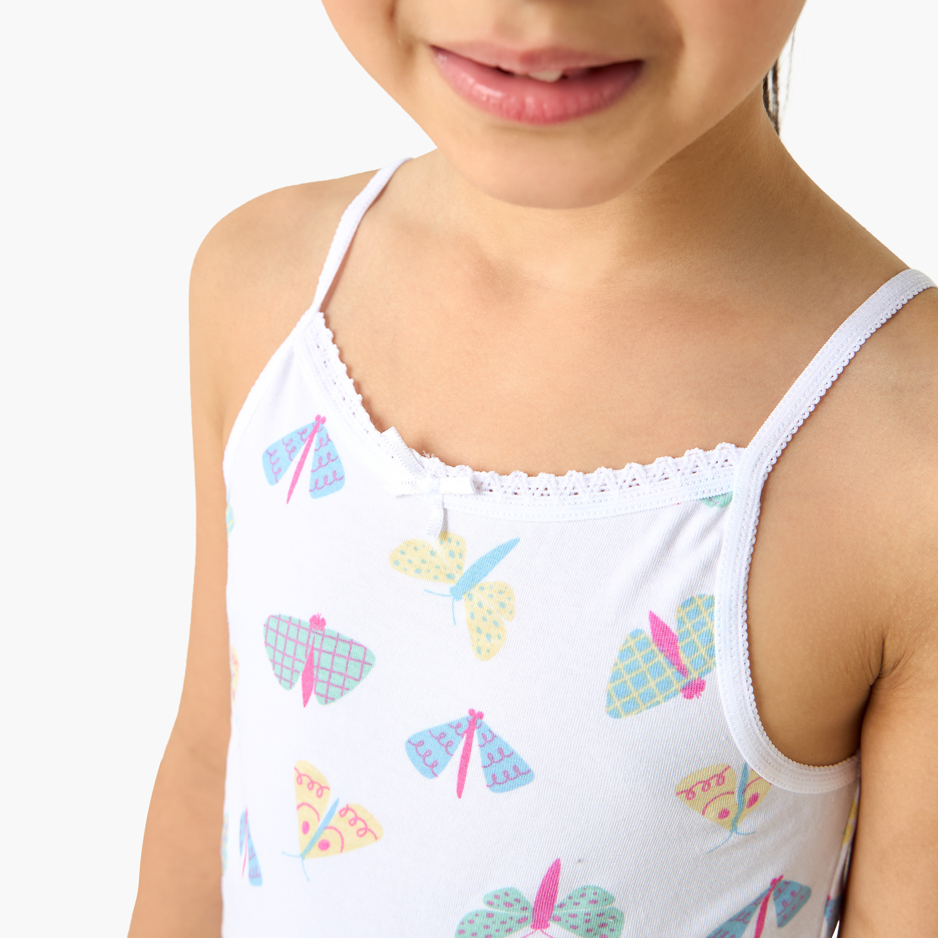 Juniors Printed Camisole with Bow Detail - Set of 3-girls-clothing-innerwear-vests-image-7