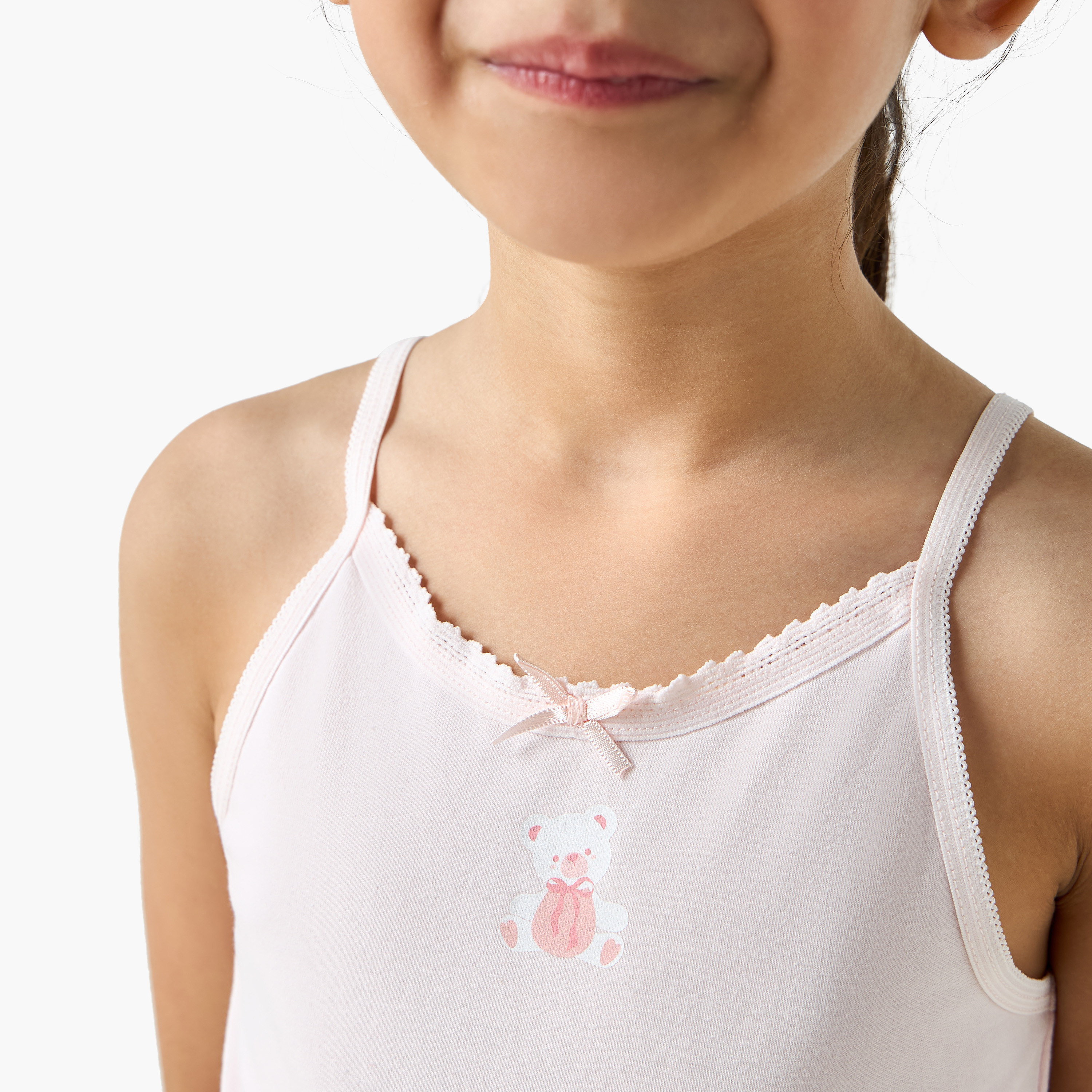 Juniors Printed Camisole with Bow Detail - Set of 7-girls-clothing-innerwear-vests-image-11