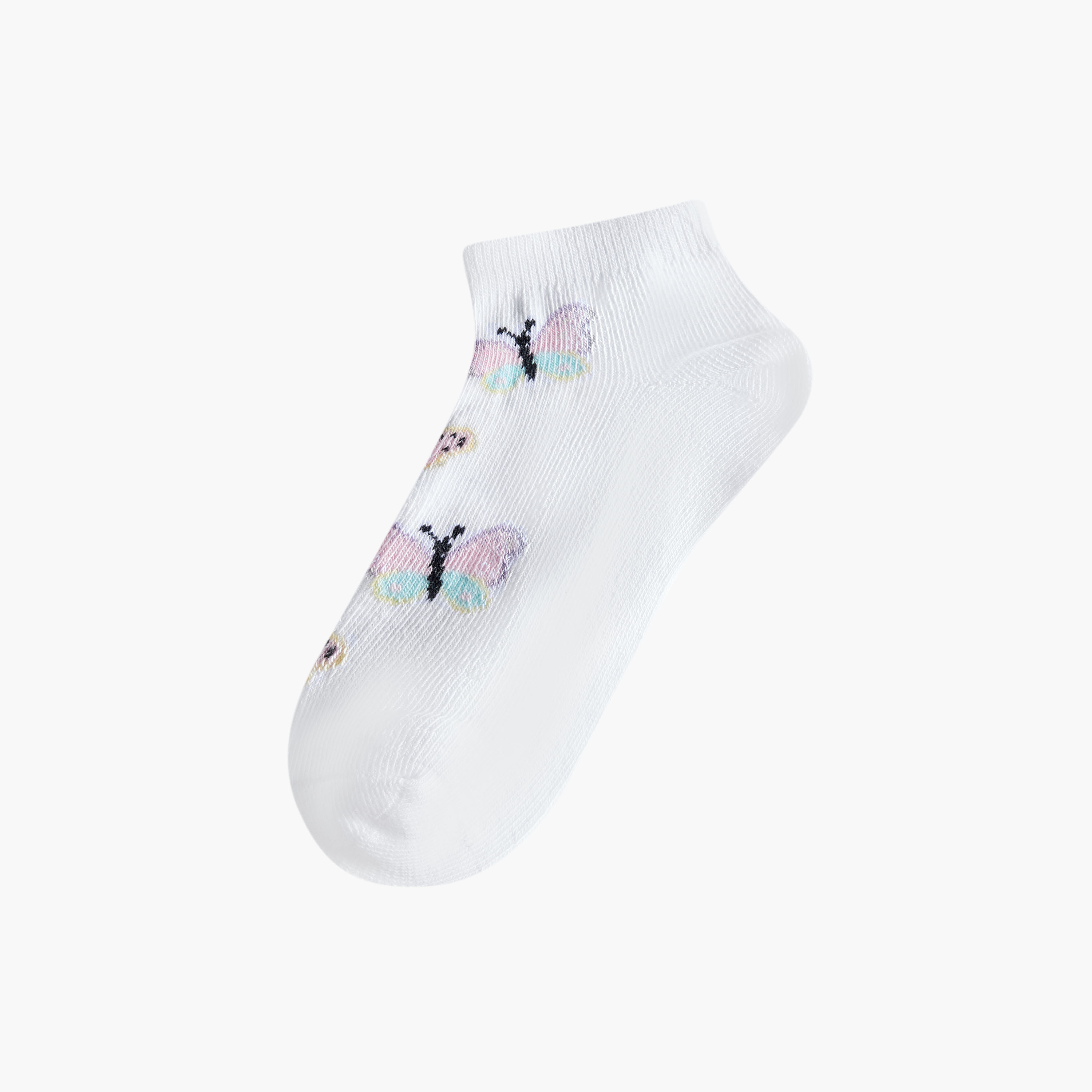 Juniors Butterfly Print Ankle Length Socks-baby-girls-accessories-socks-image-2
