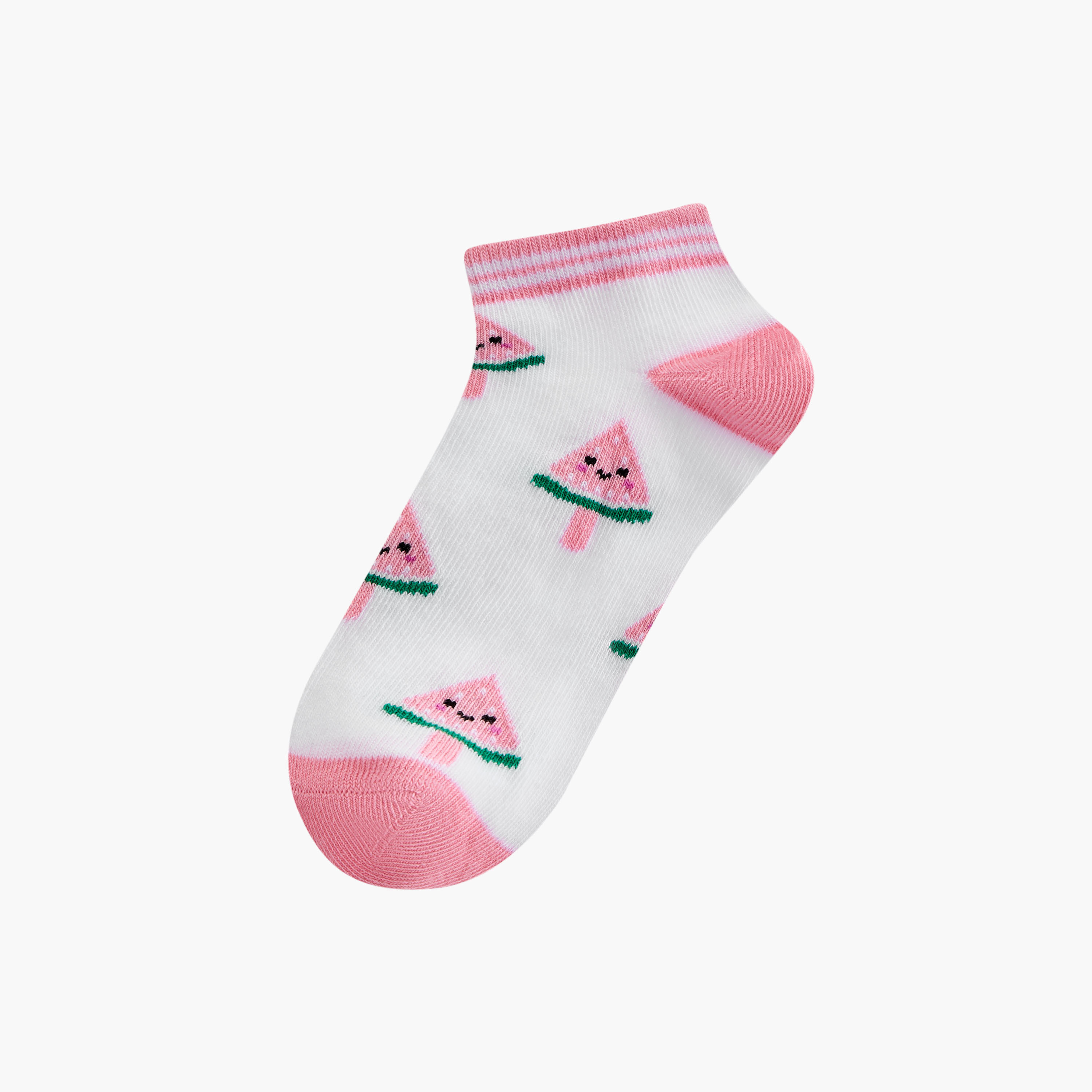 Juniors Ice-Cream Print Ankle Length Socks - Set of 3-baby-girls-accessories-socks-image-2