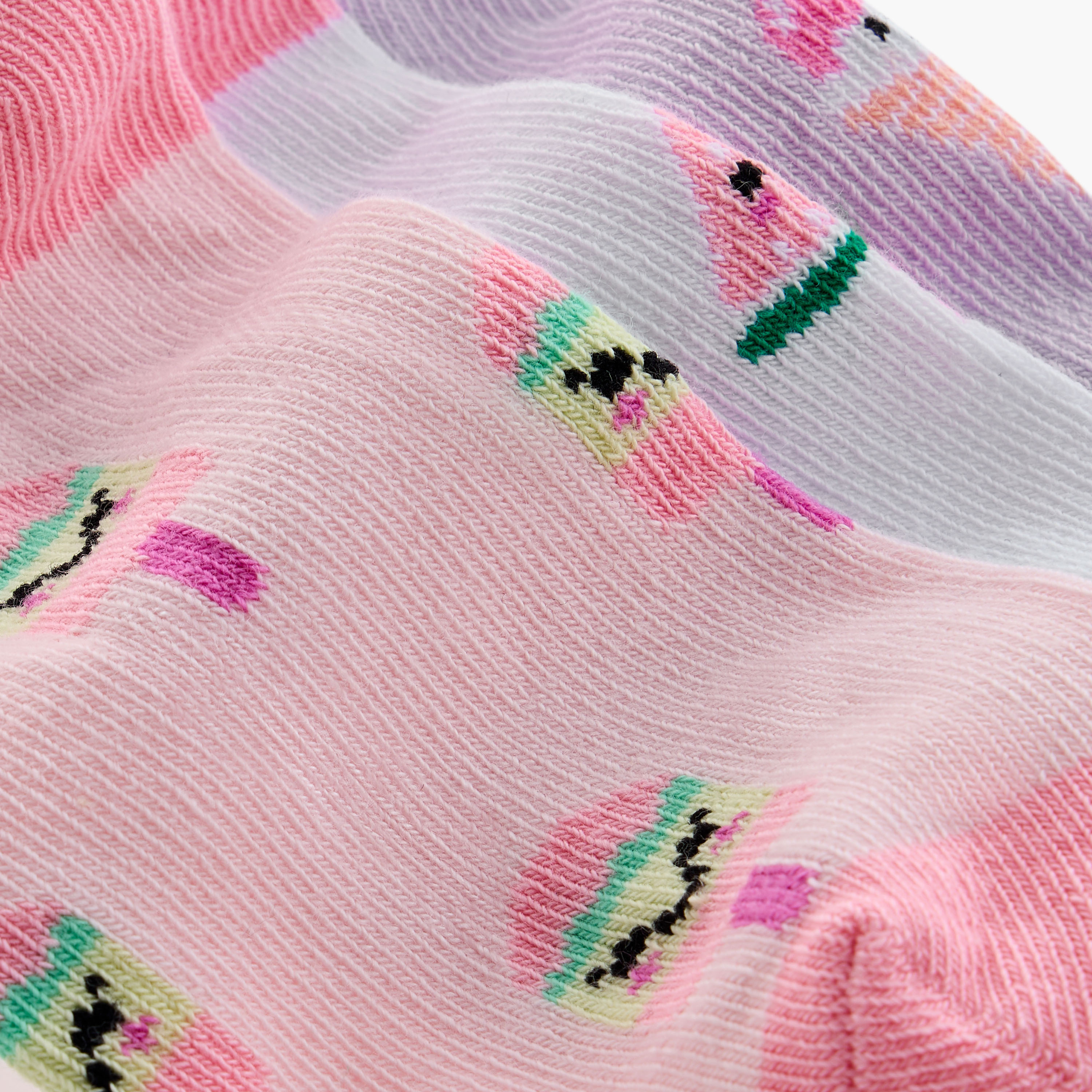 Juniors Ice-Cream Print Ankle Length Socks - Set of 3-baby-girls-accessories-socks-image-4