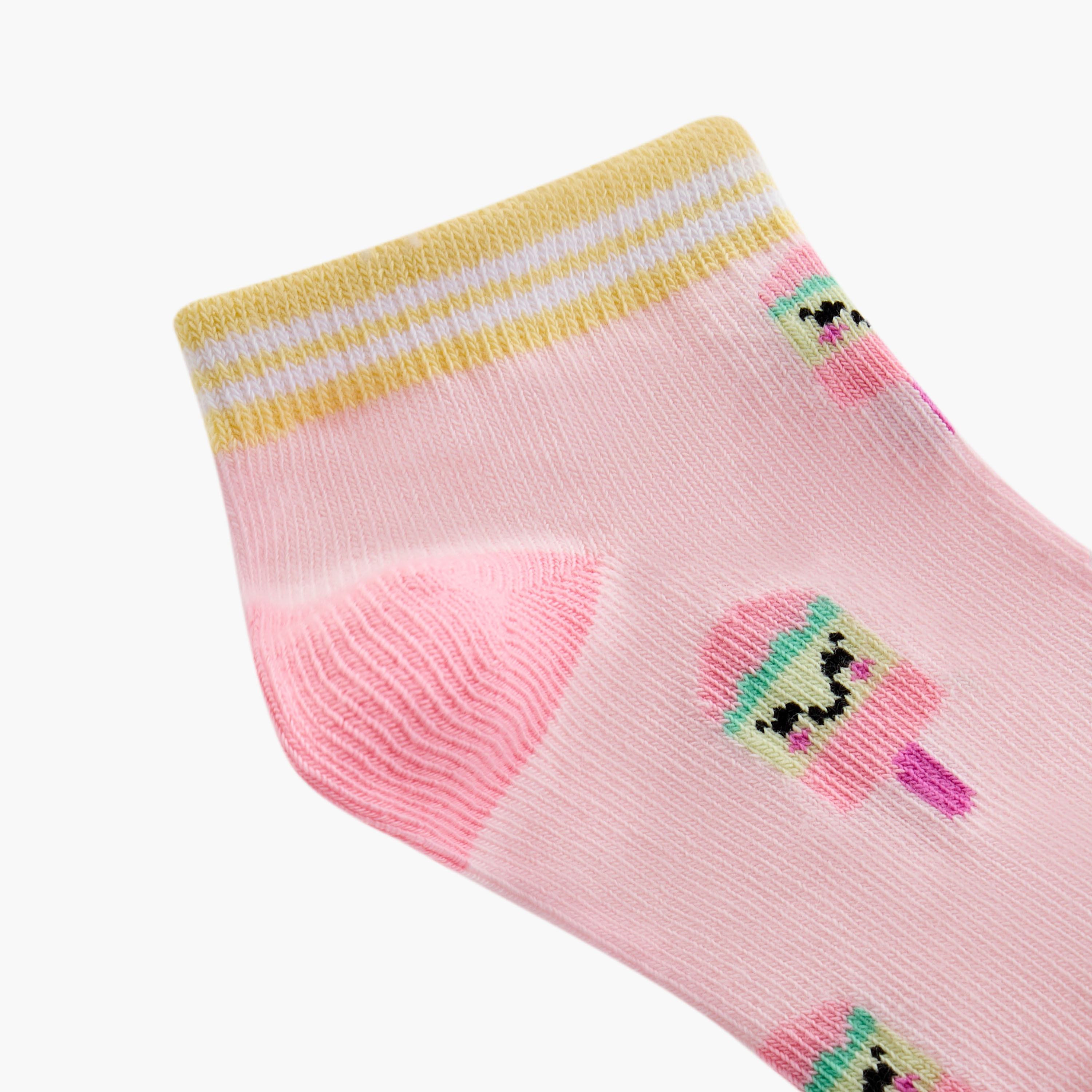 Juniors Ice-Cream Print Ankle Length Socks - Set of 3-baby-girls-accessories-socks-image-5
