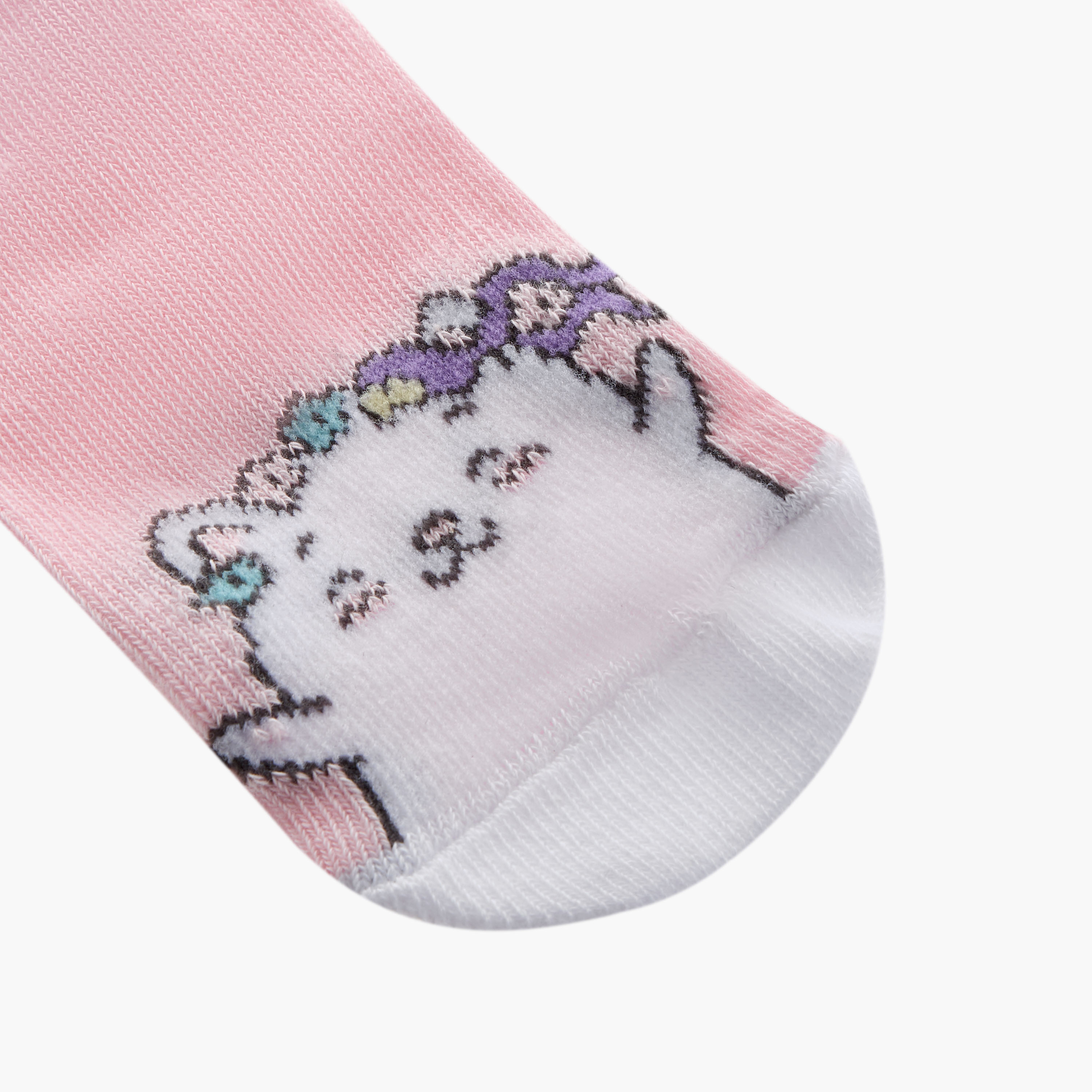طقم جوارب بطول الكاحل 3 قطع بطبعات من جونيورز-baby-girls-accessories-socks-image-3