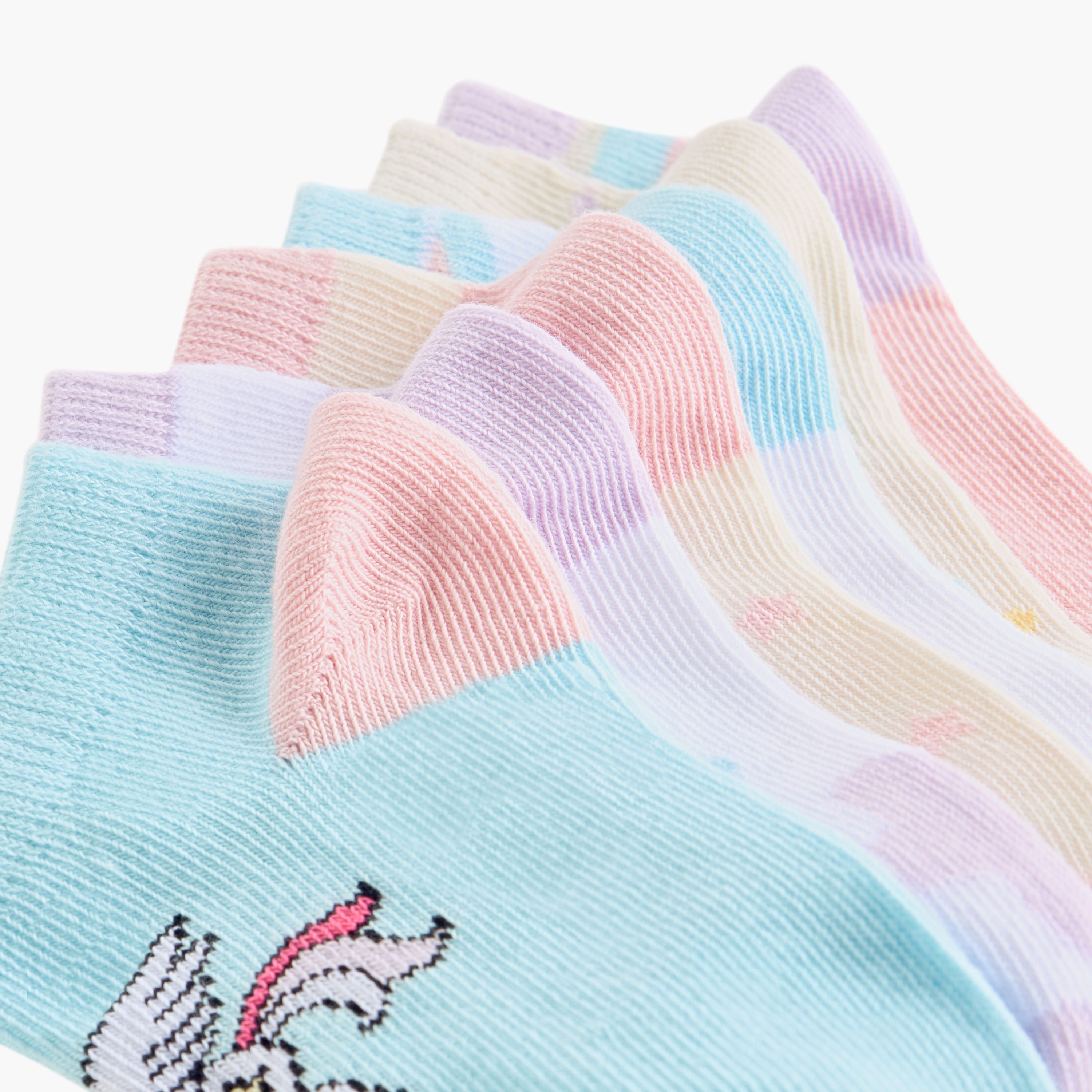 Juniors Textured Ankle Length Socks - Set of 7-baby-girls-accessories-socks-image-4