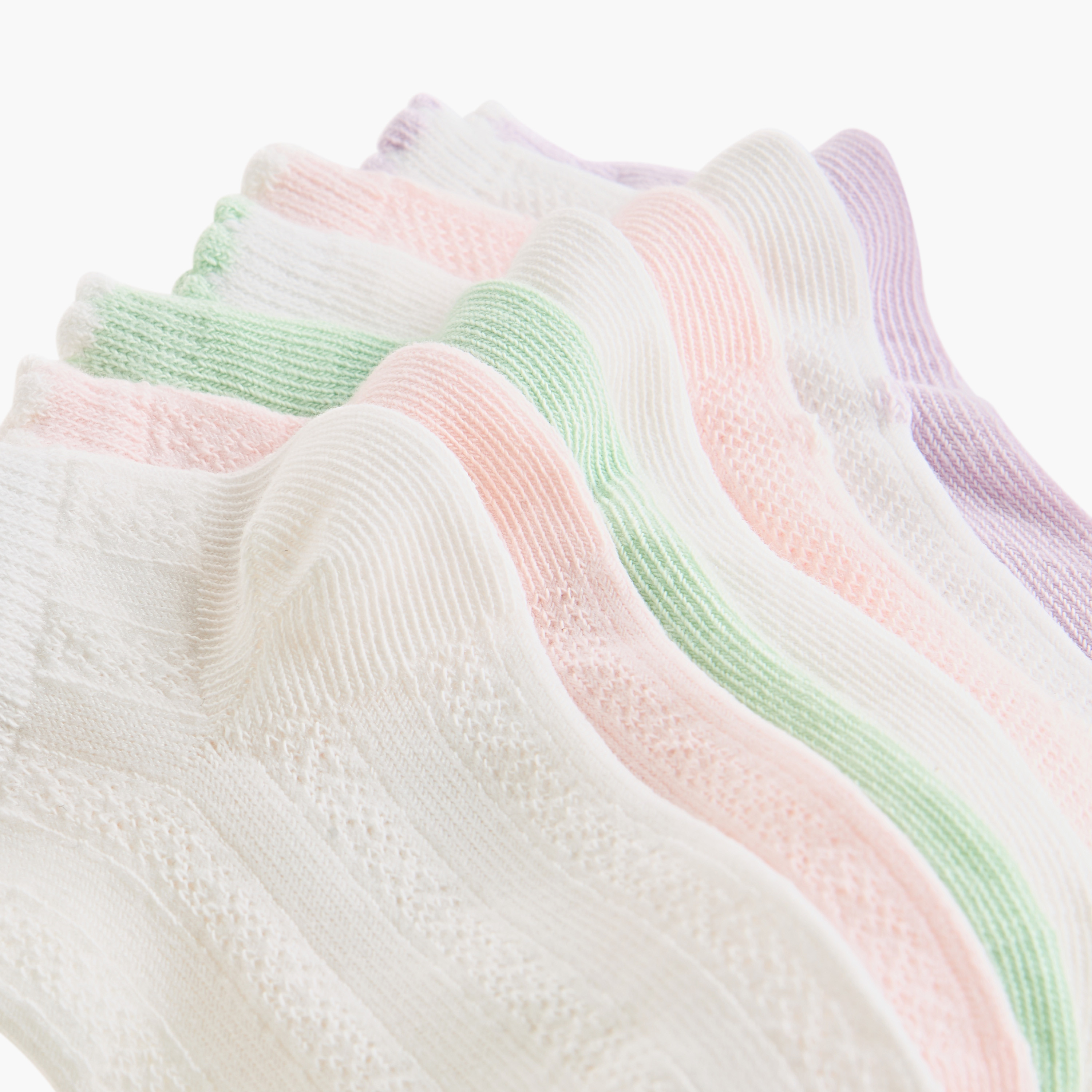Juniors Textured Ankle Length Socks - Set of 7-baby-girls-accessories-socks-image-4