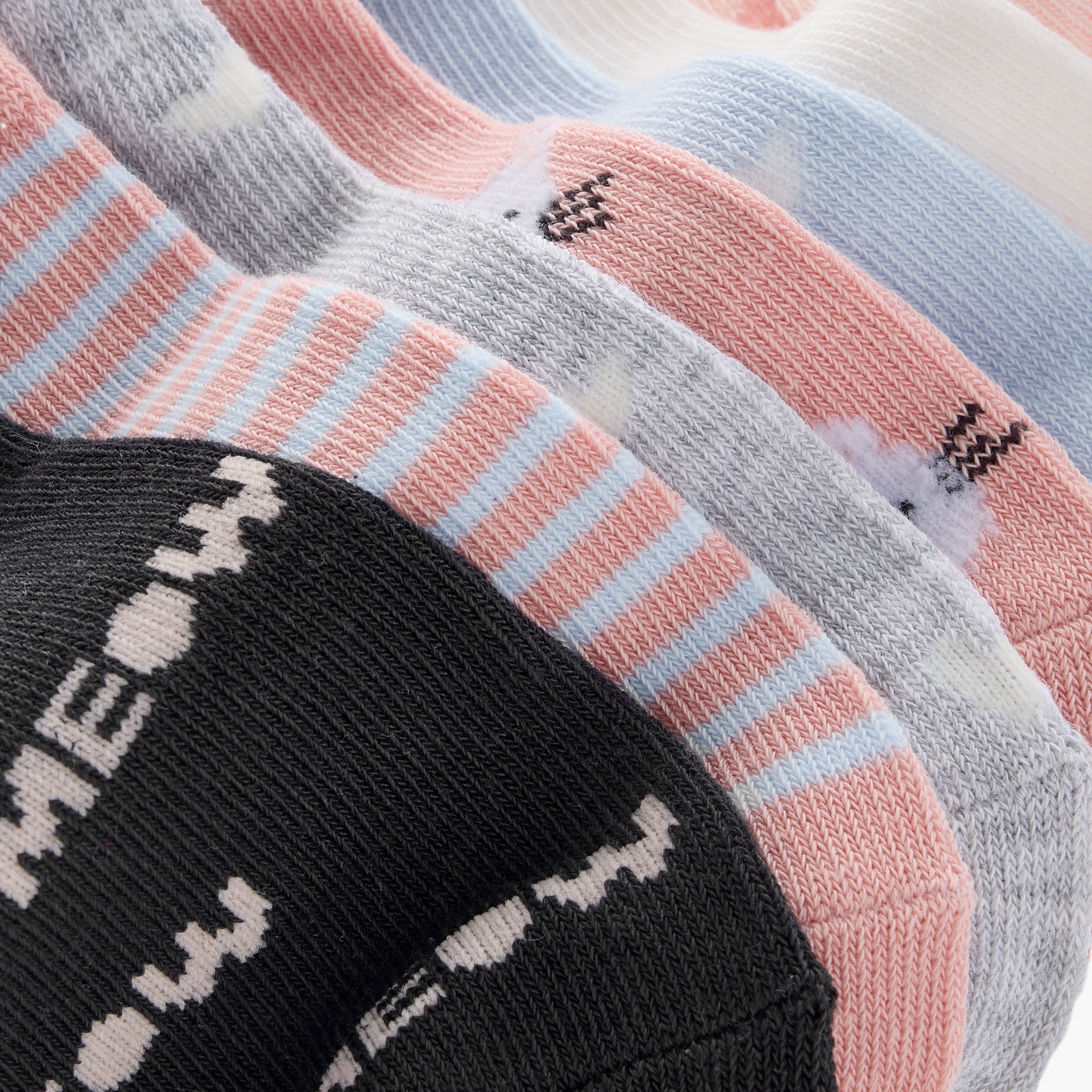 Juniors Cat Print Ankle Length Socks - Set of 7-baby-girls-accessories-socks-image-4