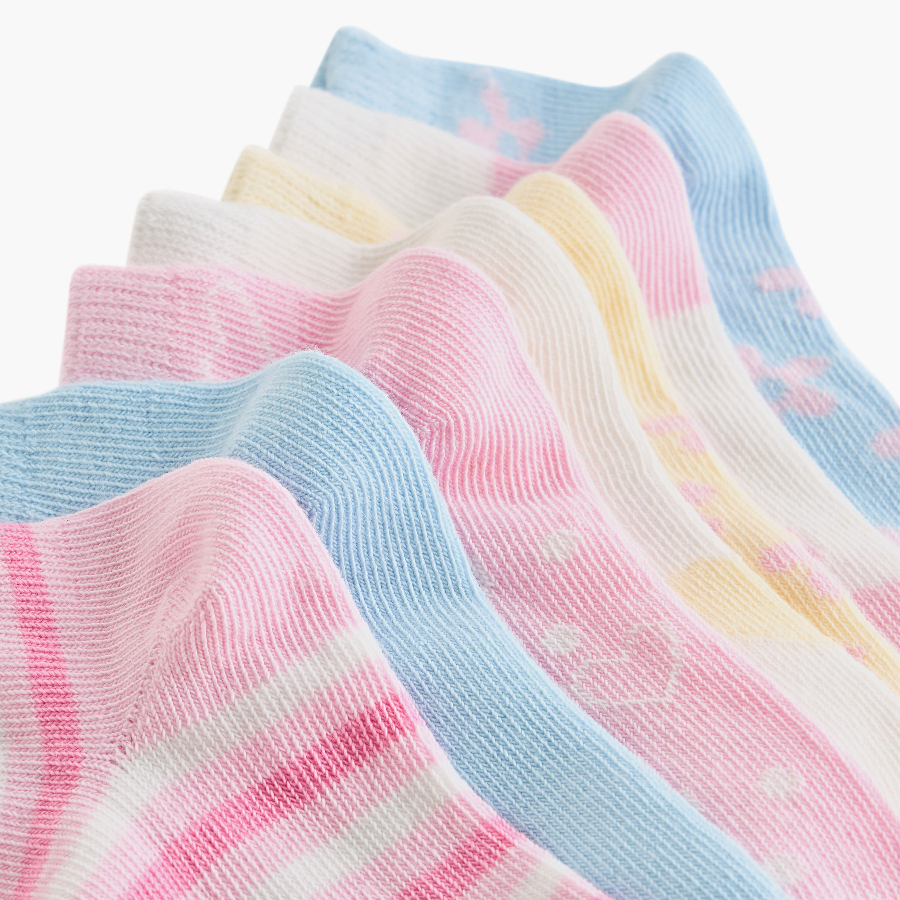 Juniors Textured Ankle Length Socks - Set of 7-baby-girls-accessories-socks-image-4