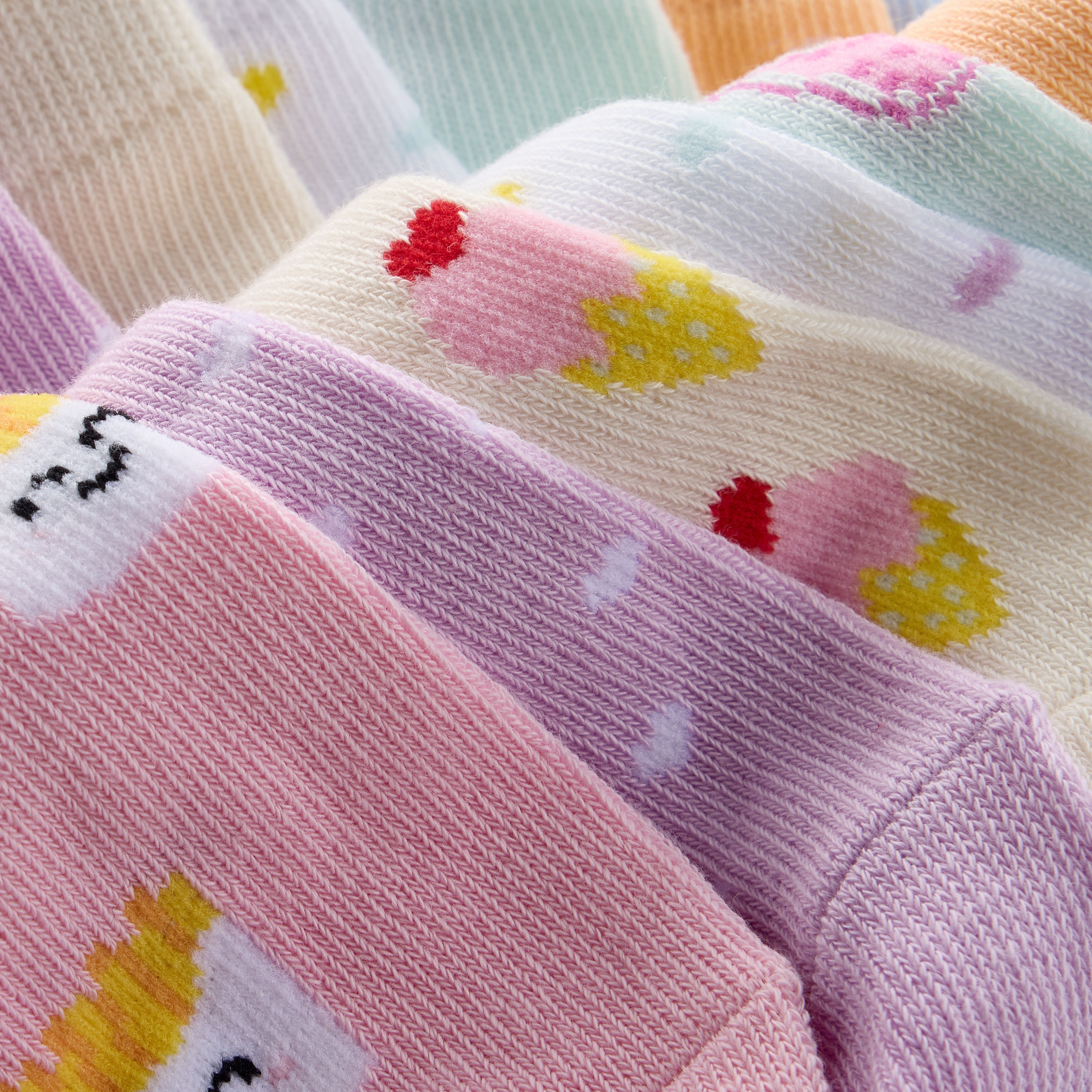 Juniors Printed Ankle Length Socks - Set of 7-baby-girls-accessories-socks-image-4