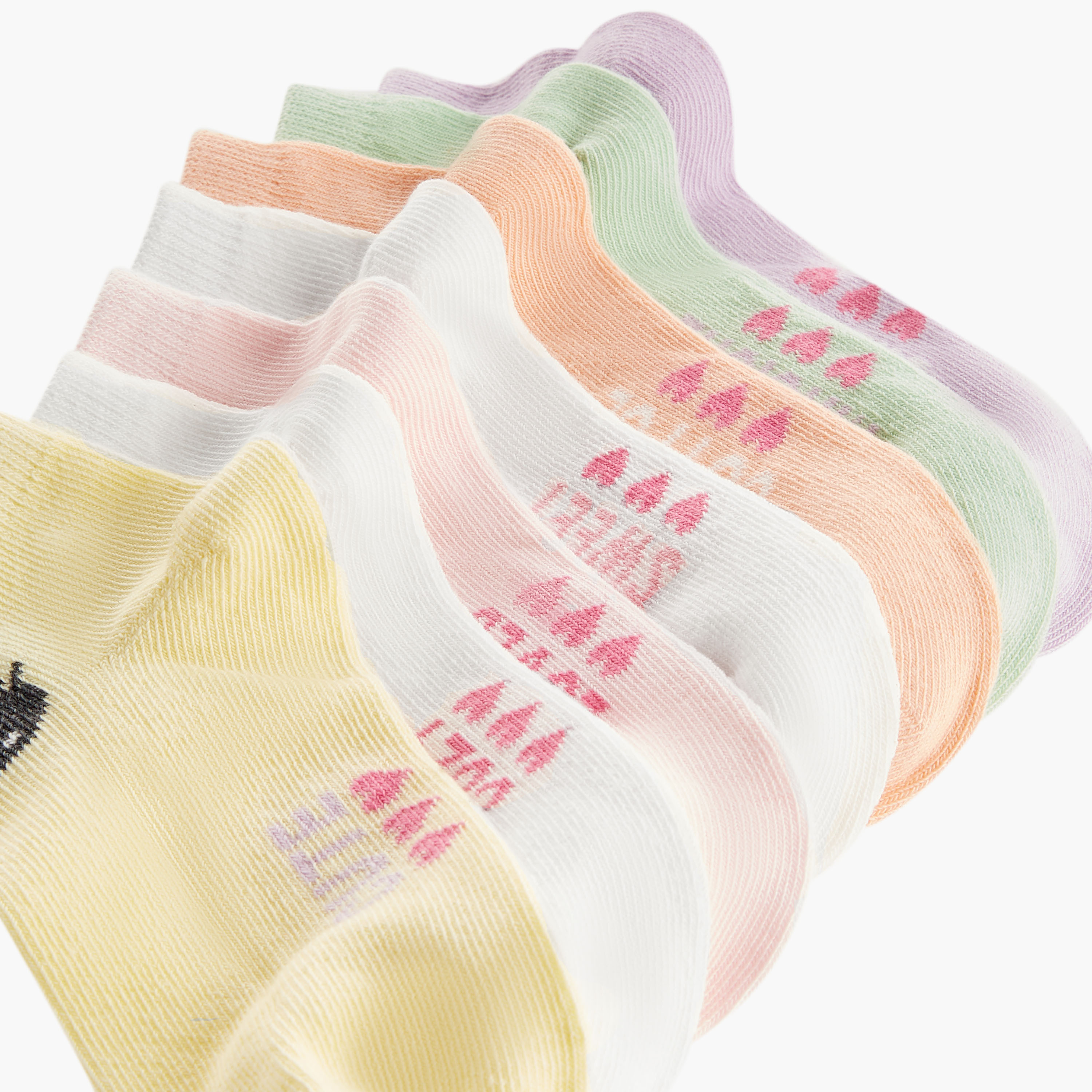 Juniors Printed Ankle Length Socks - Set of 7-baby-girls-accessories-socks-image-4