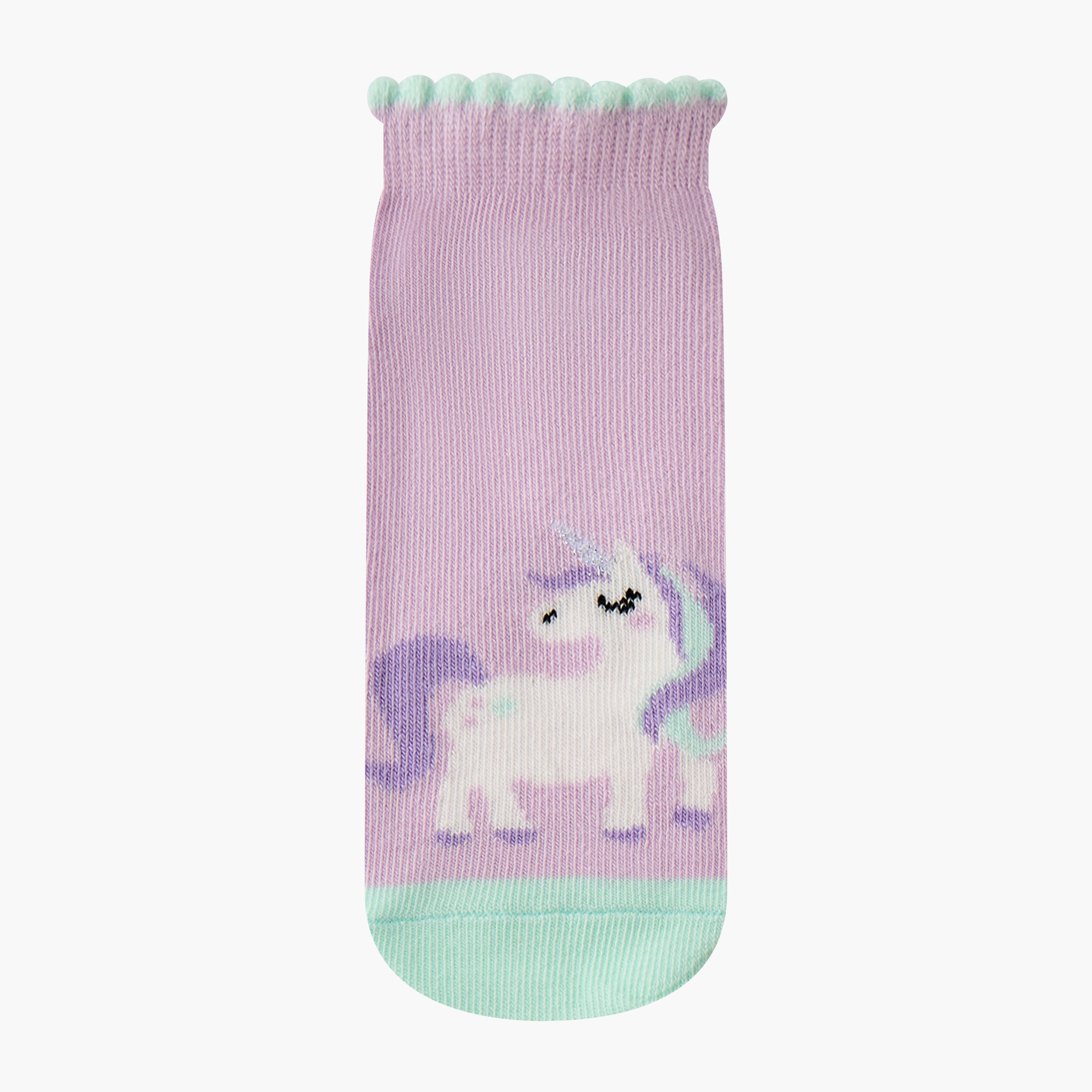 Juniors Unicorn Print Ankle Length Socks - Set of 7-baby-girls-accessories-socks-image-2