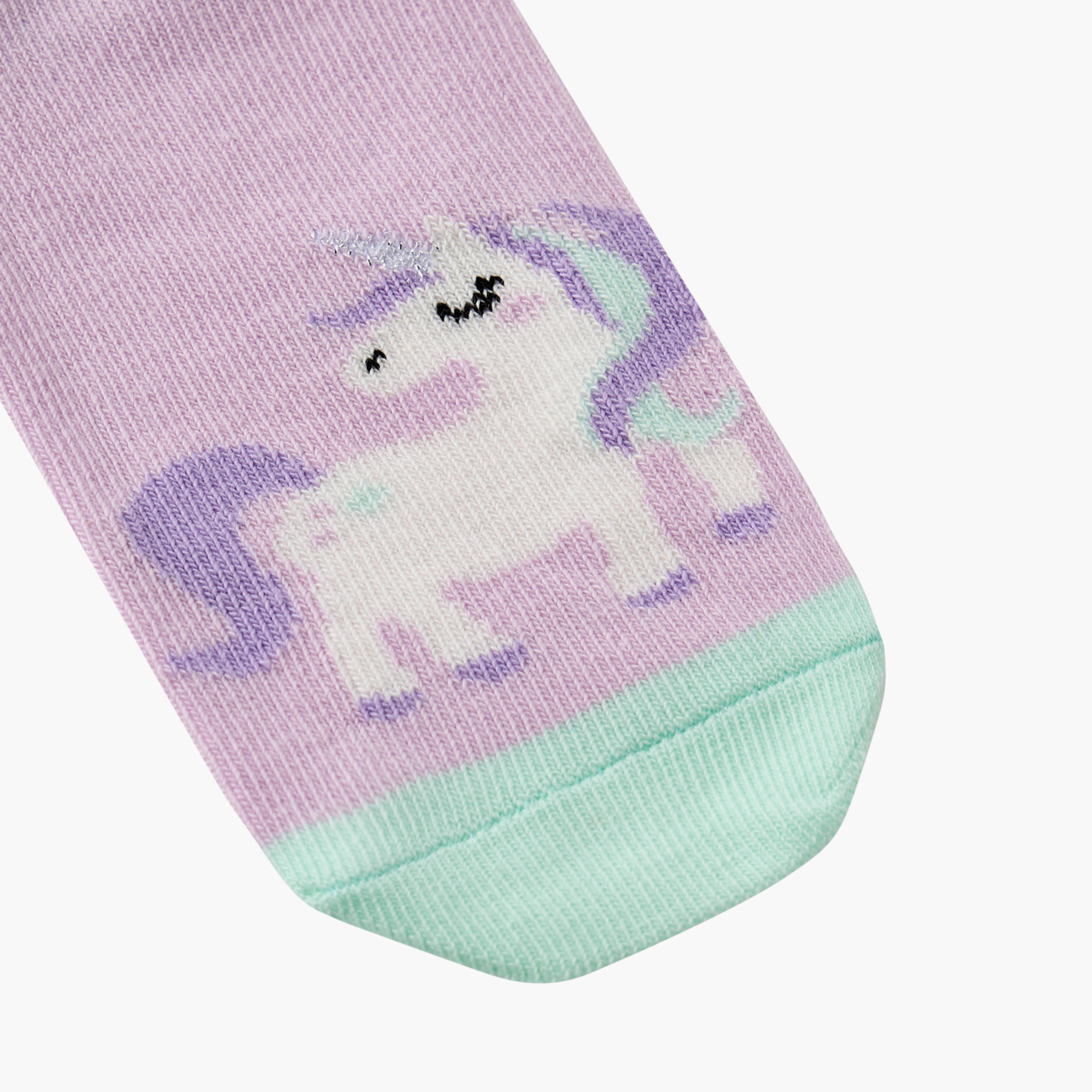 Juniors Unicorn Print Ankle Length Socks - Set of 7-baby-girls-accessories-socks-image-3