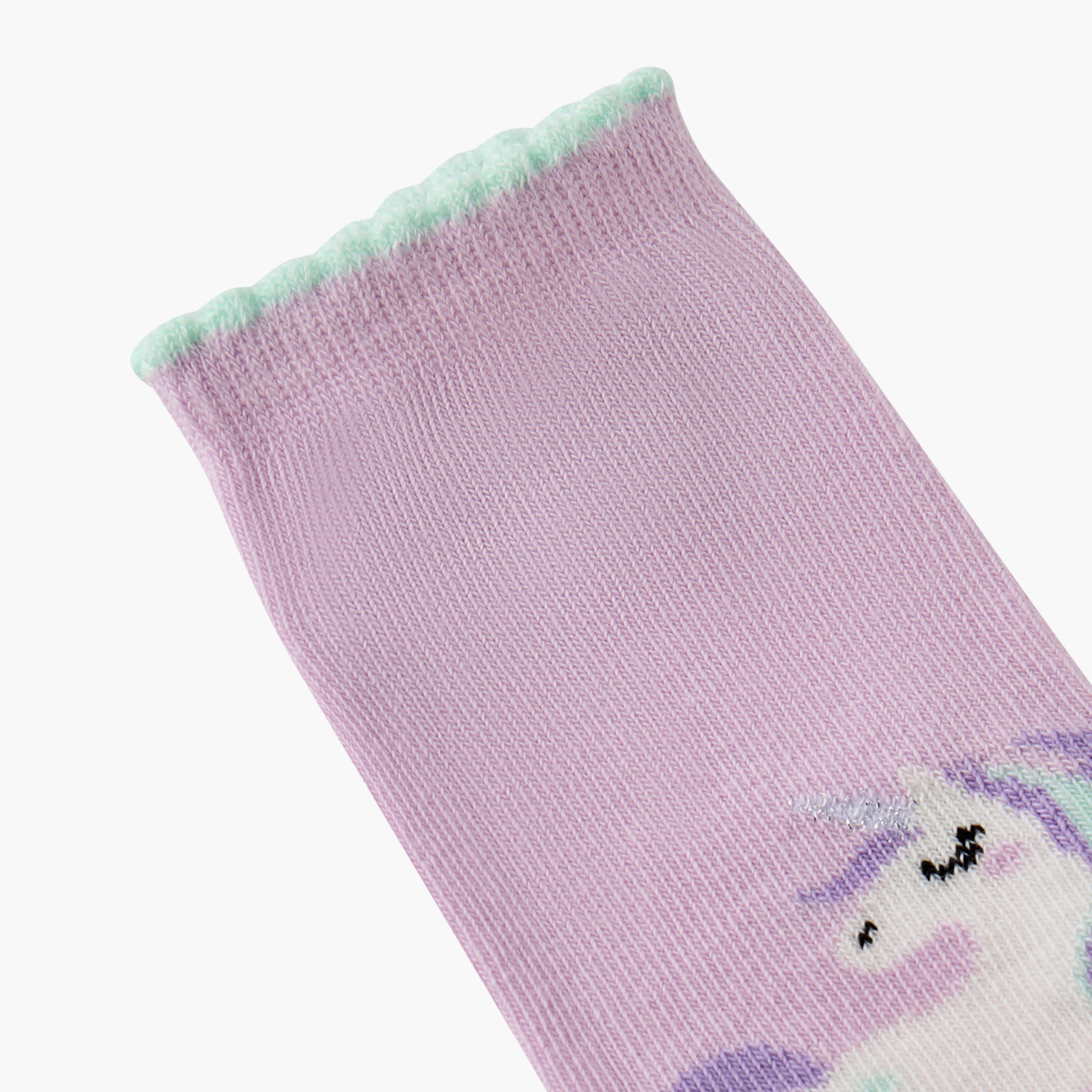 Juniors Unicorn Print Ankle Length Socks - Set of 7-baby-girls-accessories-socks-image-5