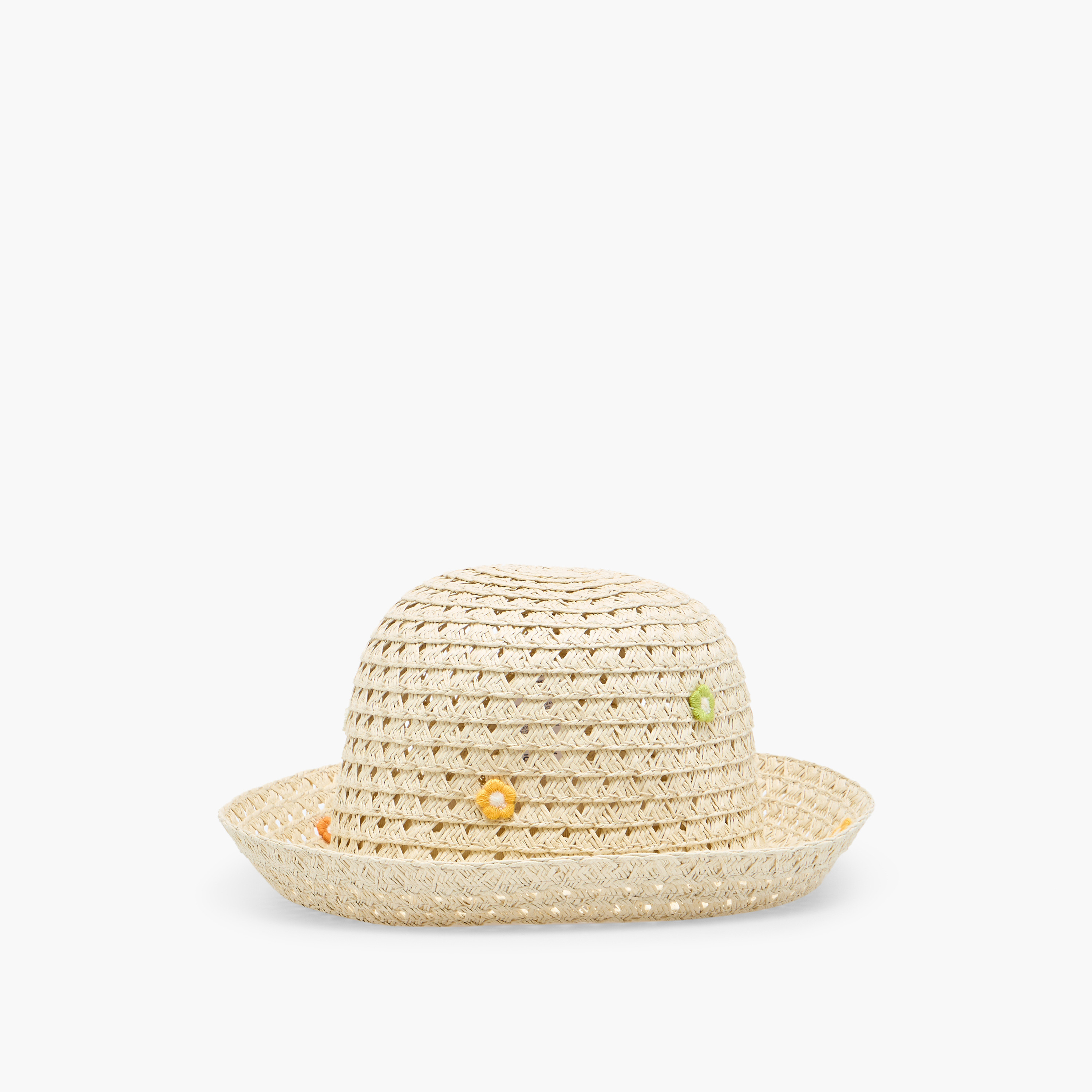 Juniors Textured Hat with Flower Applique-girls-accessories-caps-image-1
