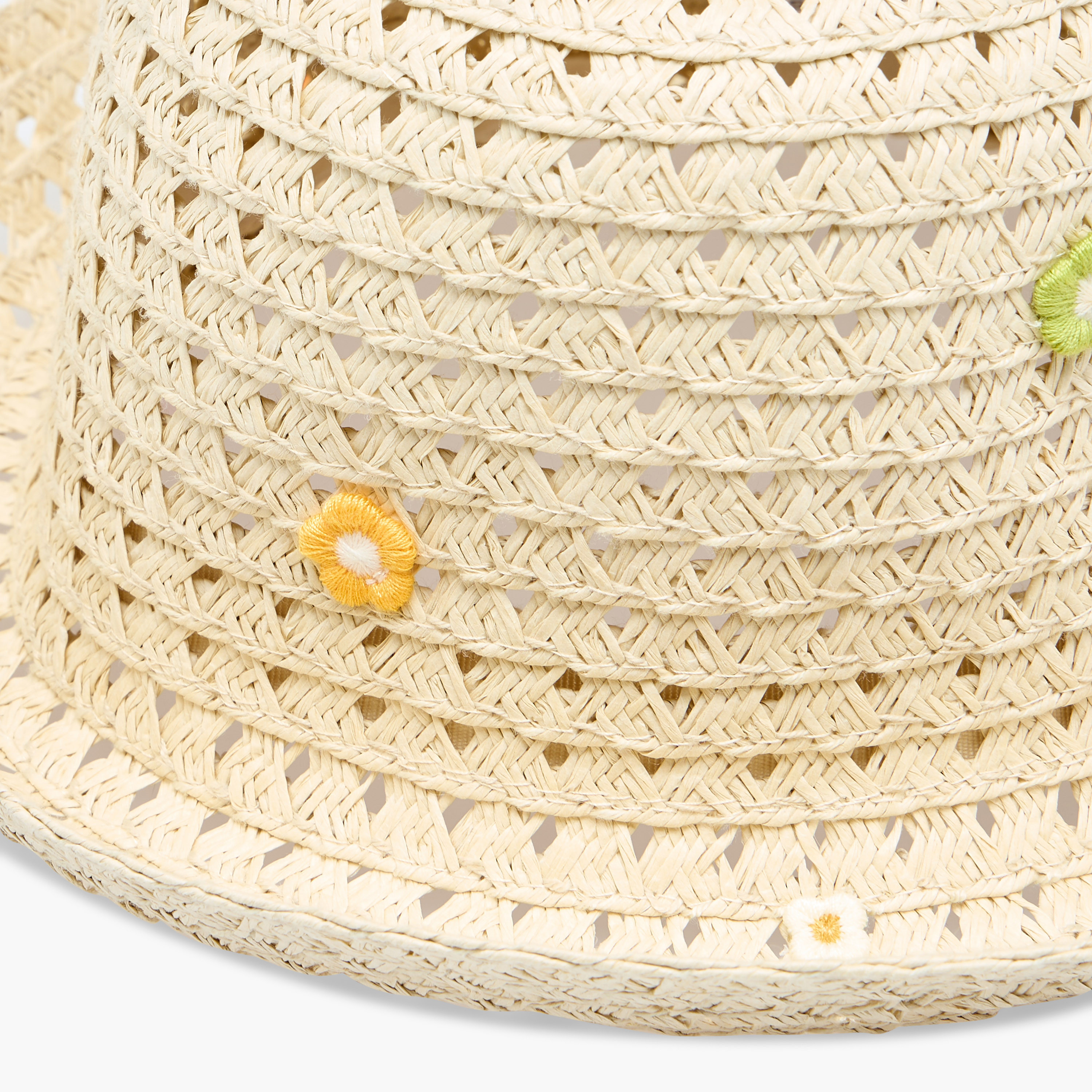 Juniors Textured Hat with Flower Applique-girls-accessories-caps-image-4