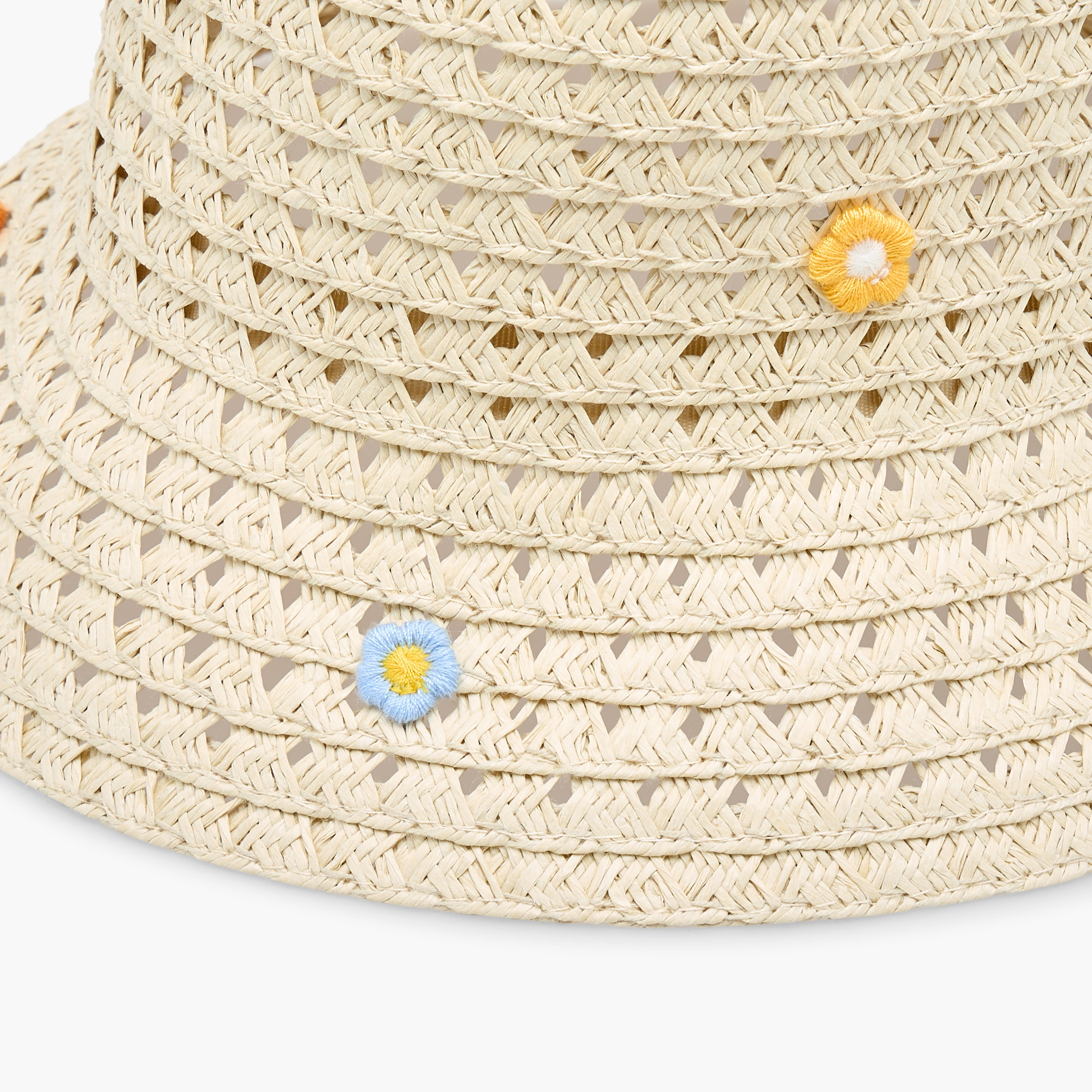 Juniors Textured Hat with Flower Applique-girls-accessories-caps-image-5